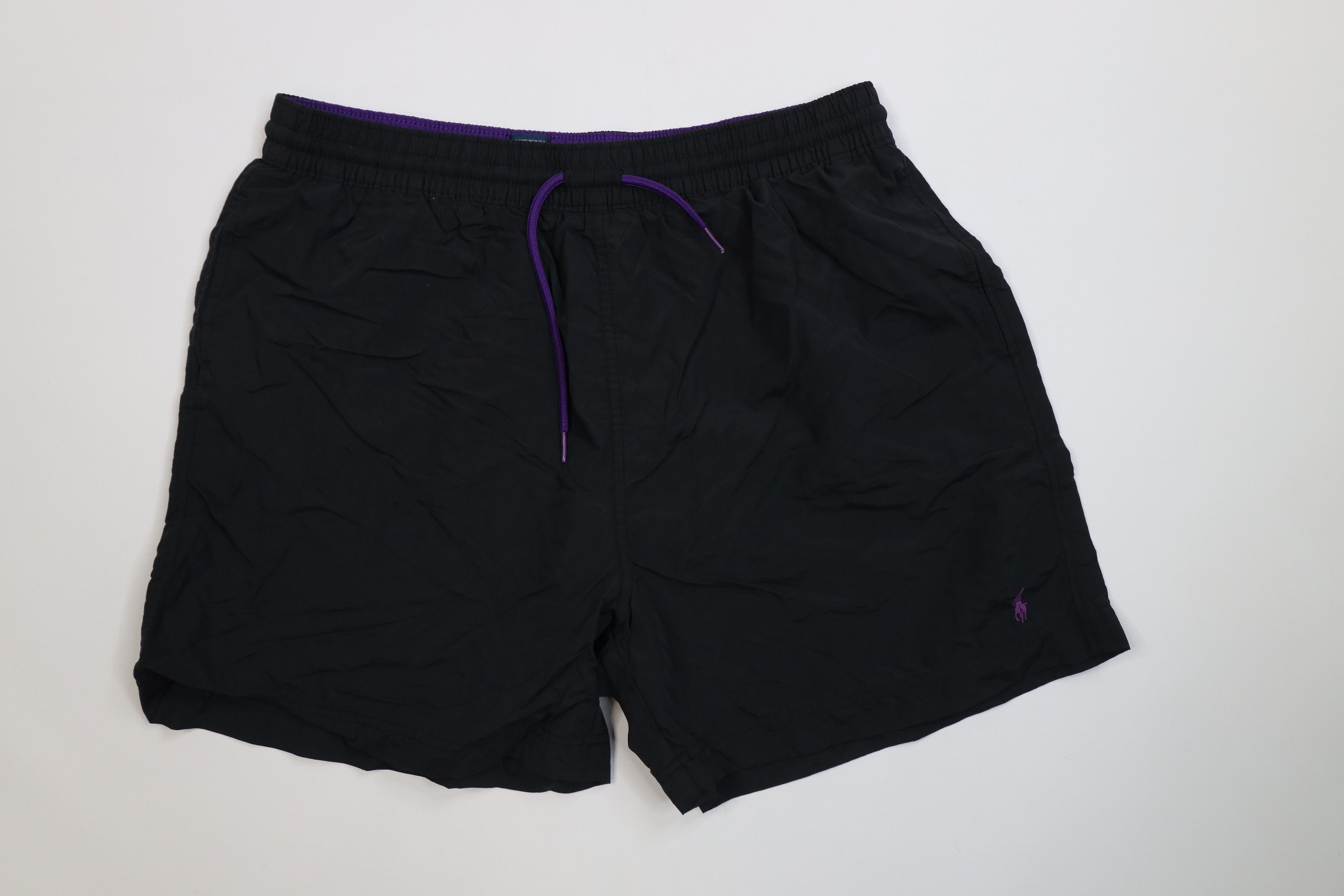 Ralph Lauren Vintage 90s Ralph Lauren Above Knee Swim Trunks Shorts Black Size US 36 / EU 52 - 1 Thumbnail