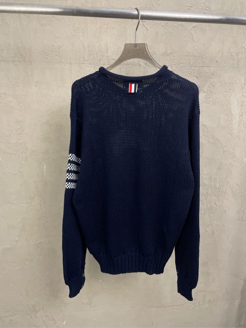 Thom Browne Thom Browne Blue Tibetan dolphin round neck sweater Size US XL / EU 56 / 4 - 2 Thumbnail