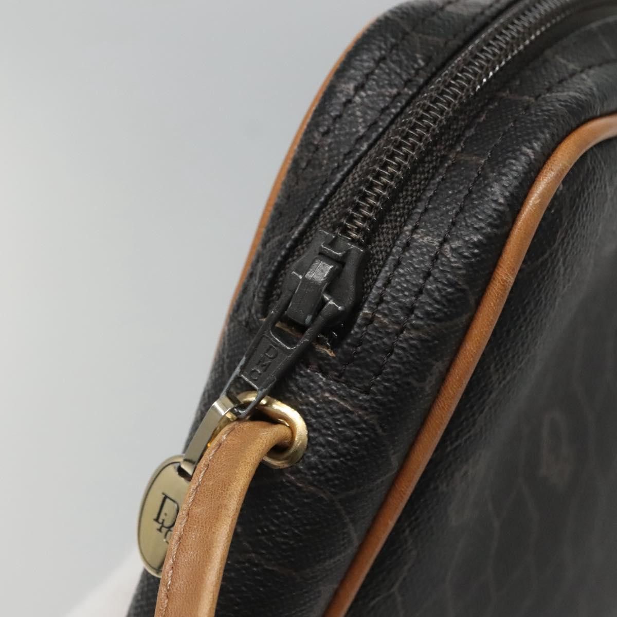 DIOR Honeycomb Canvas Shoulder Bag Black Gold