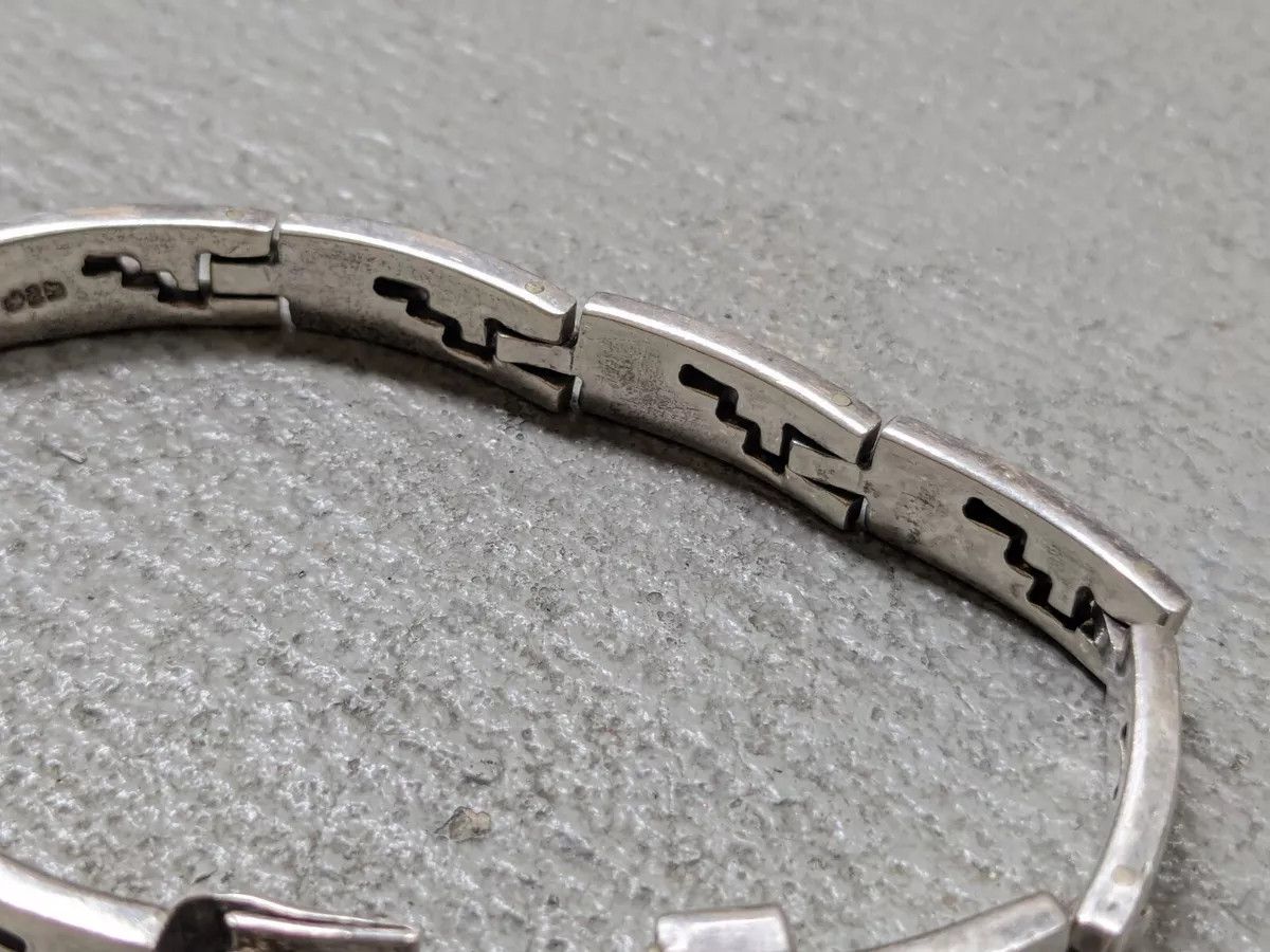 Jewelry Stainless Steel Bracelet Taxco Mexico Rectangle Panel Size ONE SIZE - 13 Thumbnail