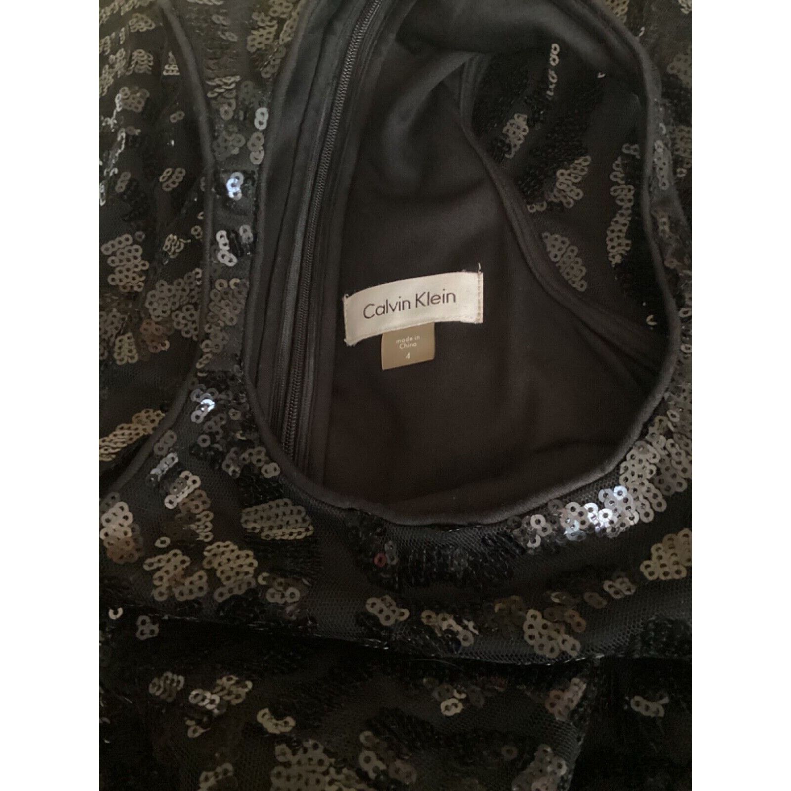 Calvin Klein 💋 CALVIN KLEIN BLACK SEQUINED HALTER COCKTAIL DRESS - SZ 4 Size S / US 4 / IT 40 - 9 Thumbnail