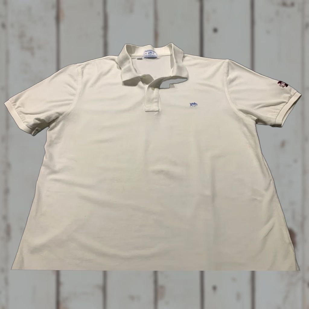 Southern Tide Mississippi State University Mens Polo Shirt Extra Large XL White Size US XL / EU 56 / 4 - 1 Thumbnail