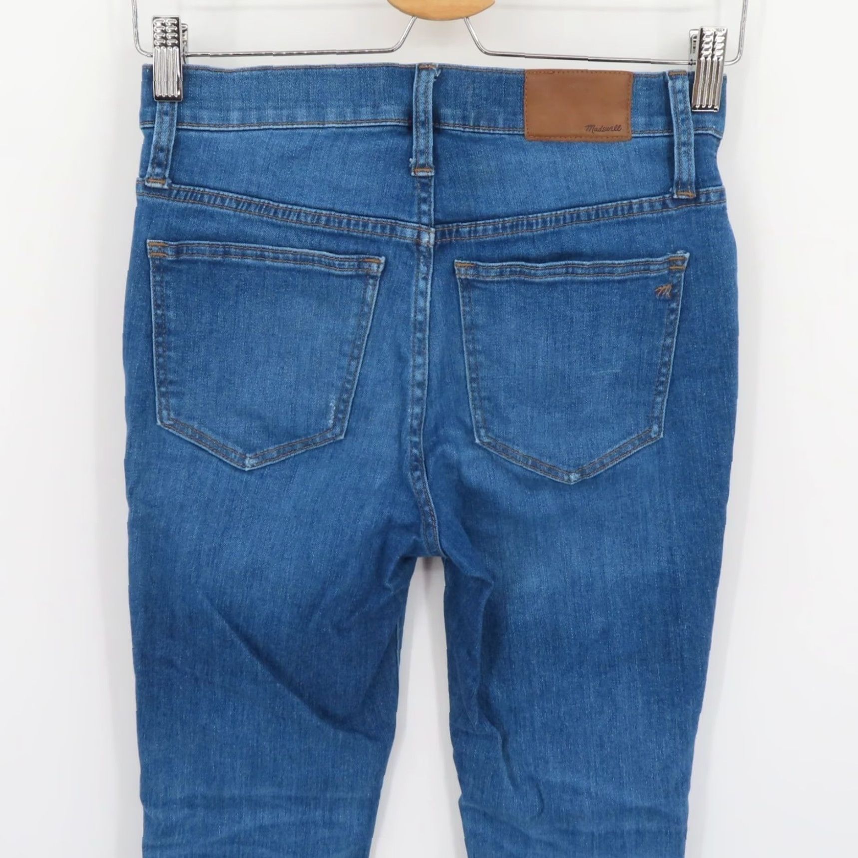 Madewell Madewell Womens Jeans 25 High Rise Skinny Crop Denim Blue Distressed 5-Pocket Size 42" / US 20 - 7 Thumbnail