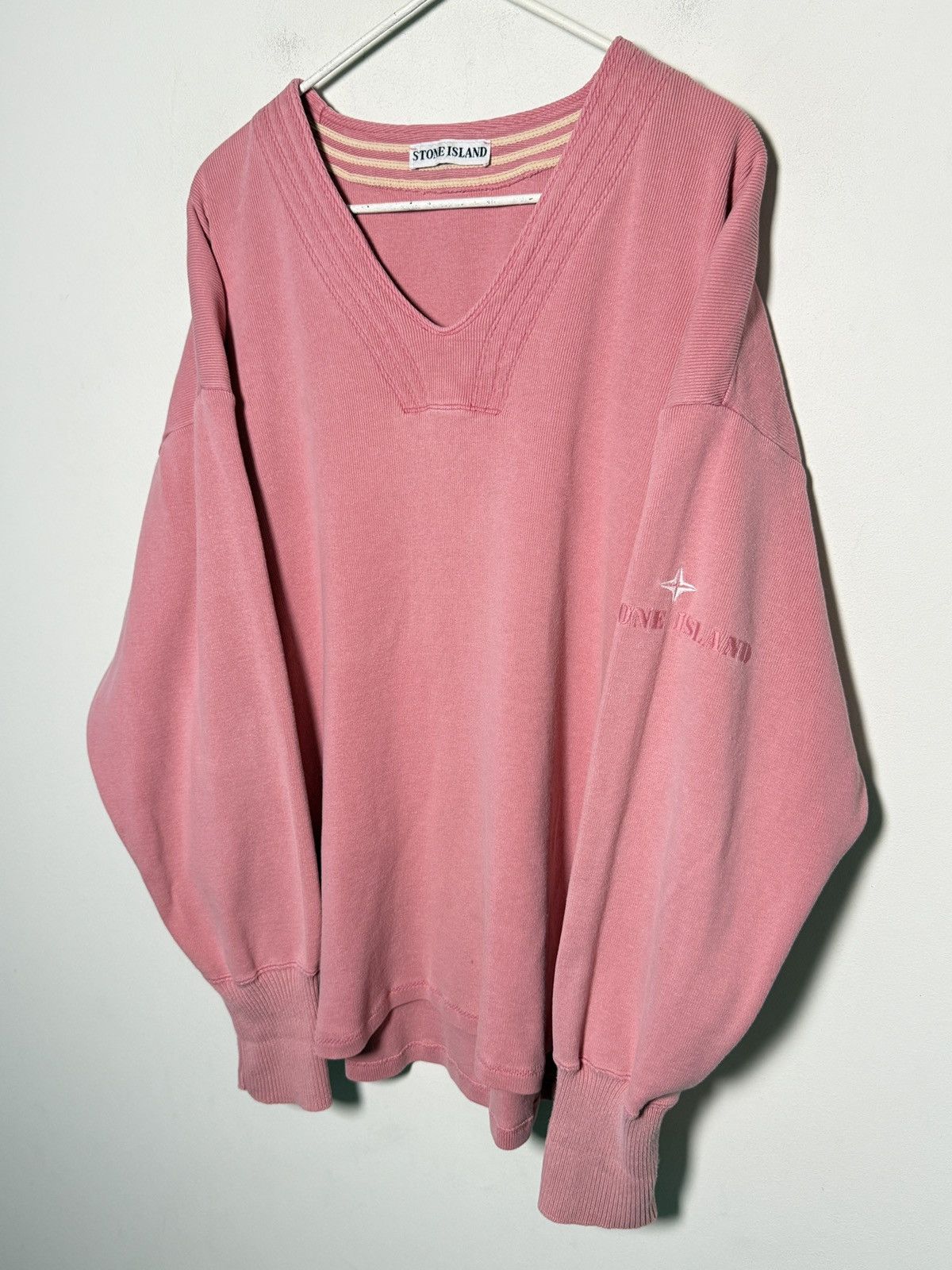 Stone Island Stone Island 90s Vintage V-Neck Sweatshirt Size US M / EU 48-50 / 2 - 1 Thumbnail
