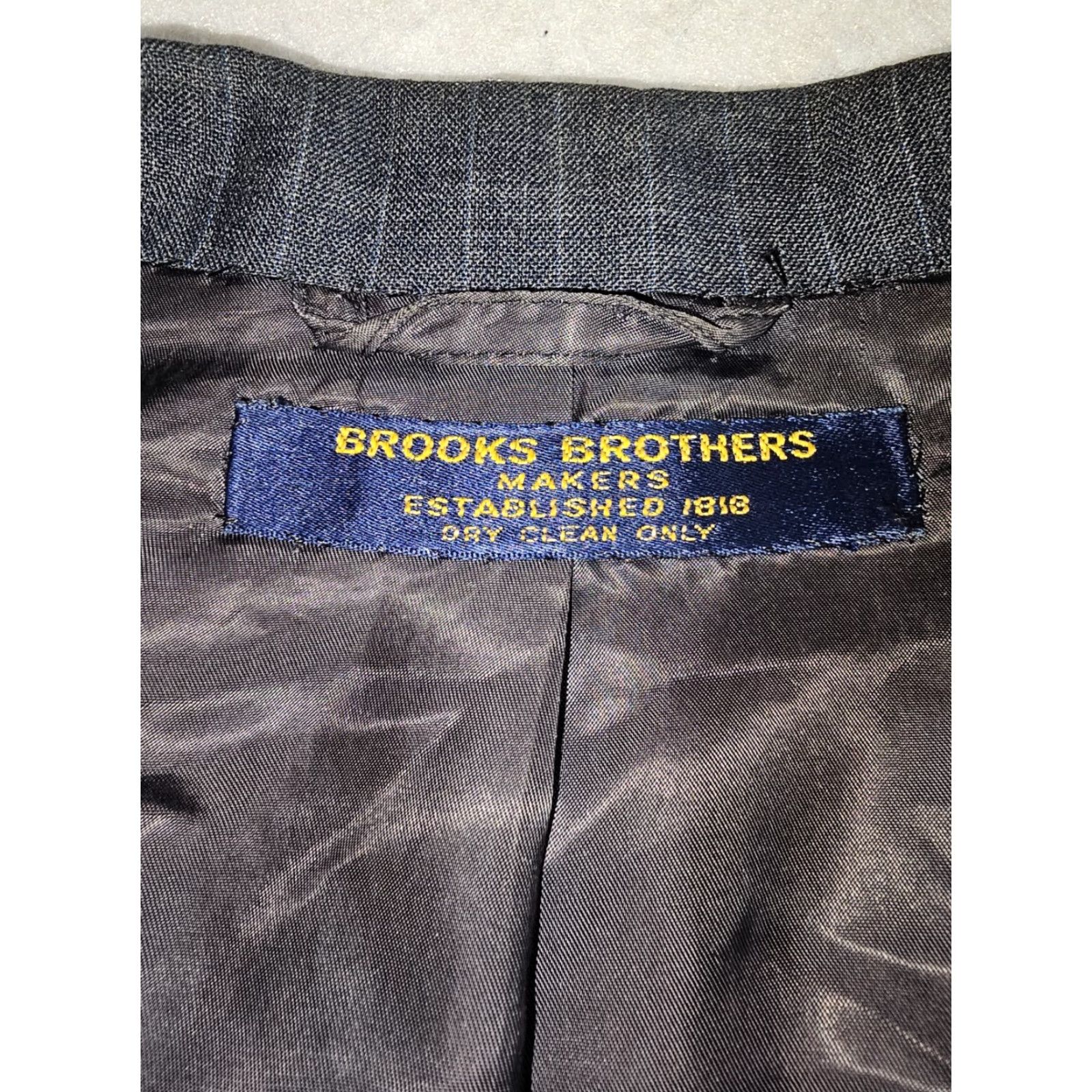 Brooks Brothers VINTAGE Brooks Brothers Blazer Mens 48 Long Wool Blend Sport Coat Dark Blue Size 48R - 6 Thumbnail