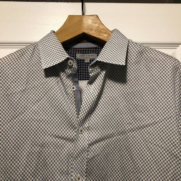 Ted Baker Ted Baker men's white cotton casual shirt size: 6 Size US L / EU 52-54 / 3 - 2 Thumbnail