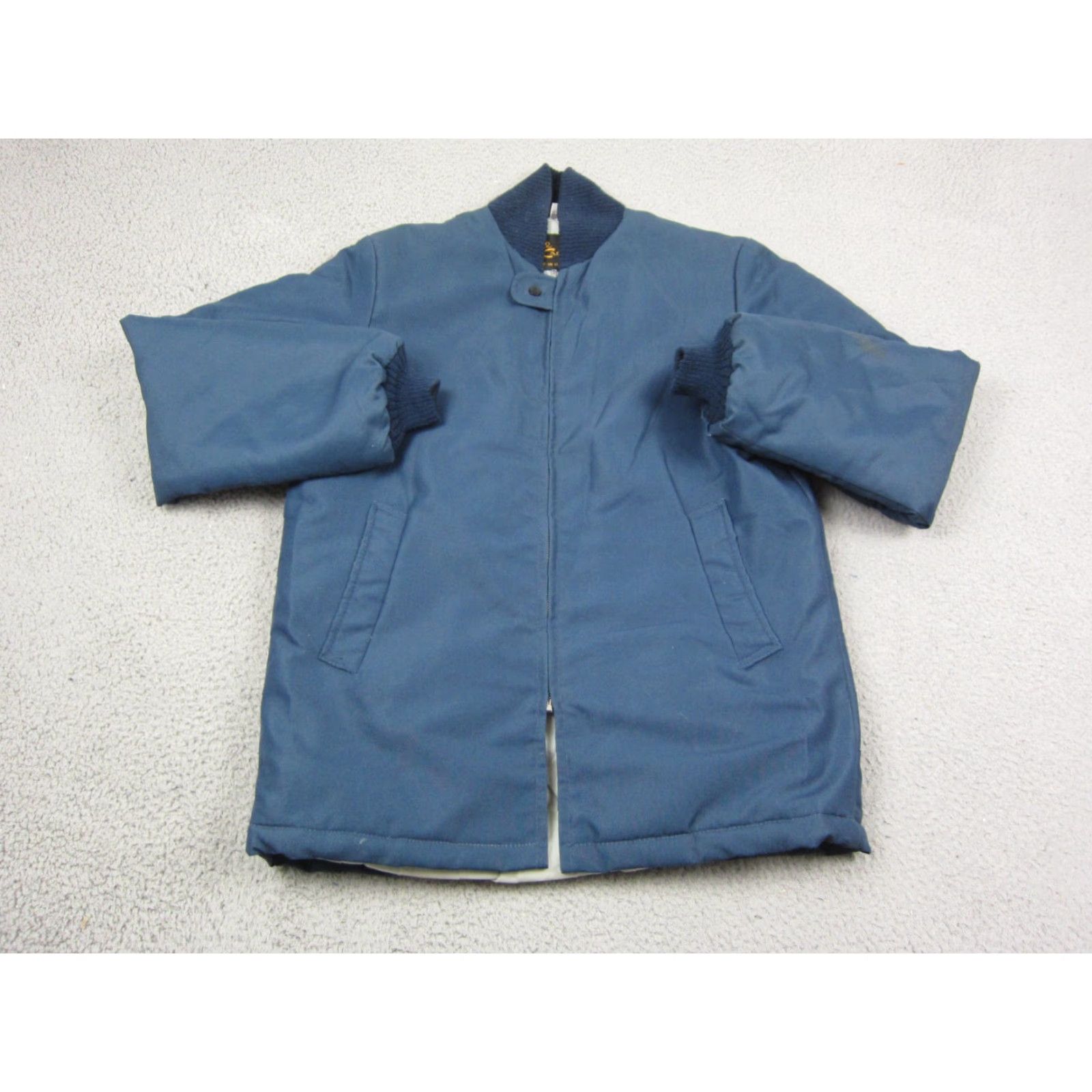 Vintage VINTAGE Cal Craft Bomber Jacket Mens M Blue Full Zip USA 70s 90s Polyester Nylon Zipper Medium Gray? Size US M / EU 48-50 / 2 - 2 Thumbnail