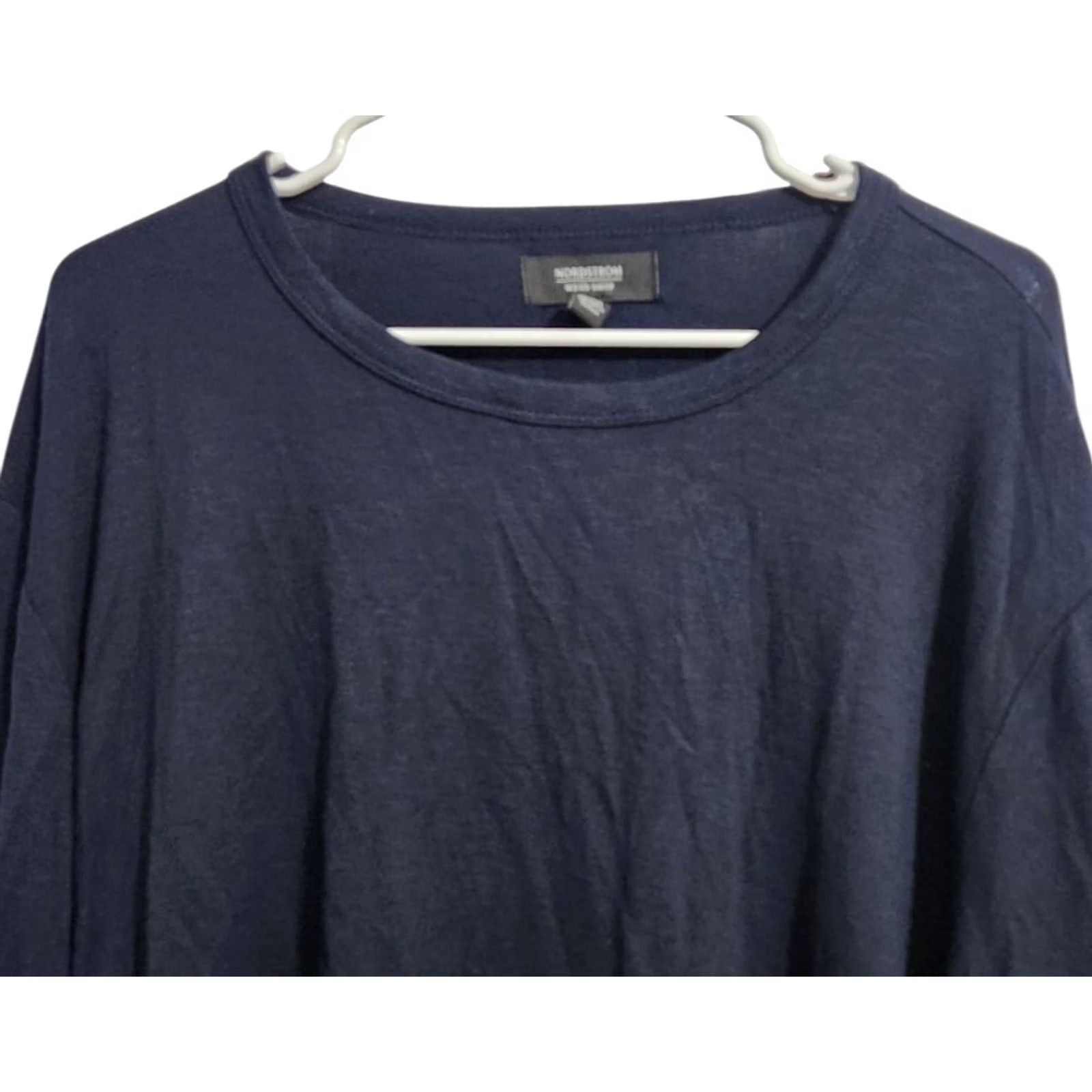 Nordstrom Nordstrom Sweater Shirt Mens 2XL Navy Blue Pullover Crew Neck Modal Polyester Knit Long Sleeve Size US XXL / EU 58 / 5 - 3 Thumbnail