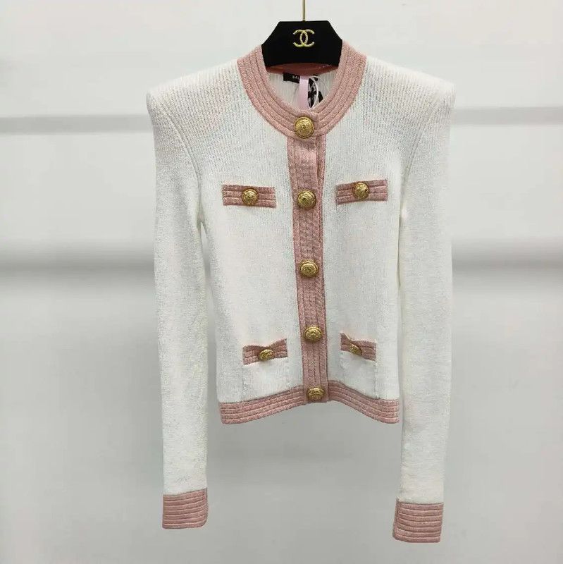 Balmain Balmain White Women's Cardigan with Gold Buttons 0089 Size S / US 4 / IT 40 - 1 Thumbnail