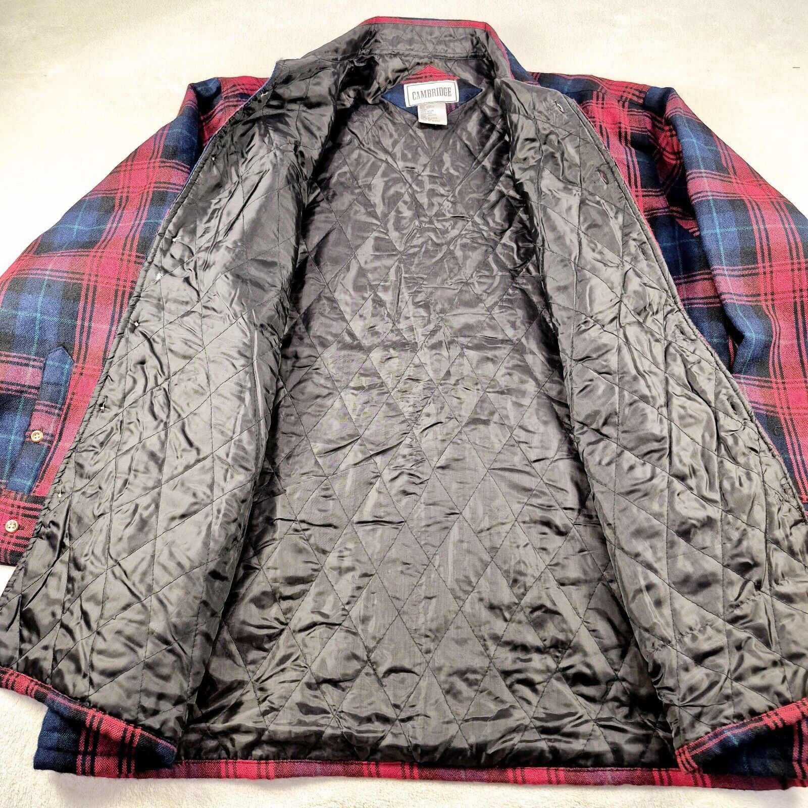(multee)project Vintage Cambridge Quilt Lined Plaid Button Flannel Large Size US L / EU 52-54 / 3 - 6 Thumbnail