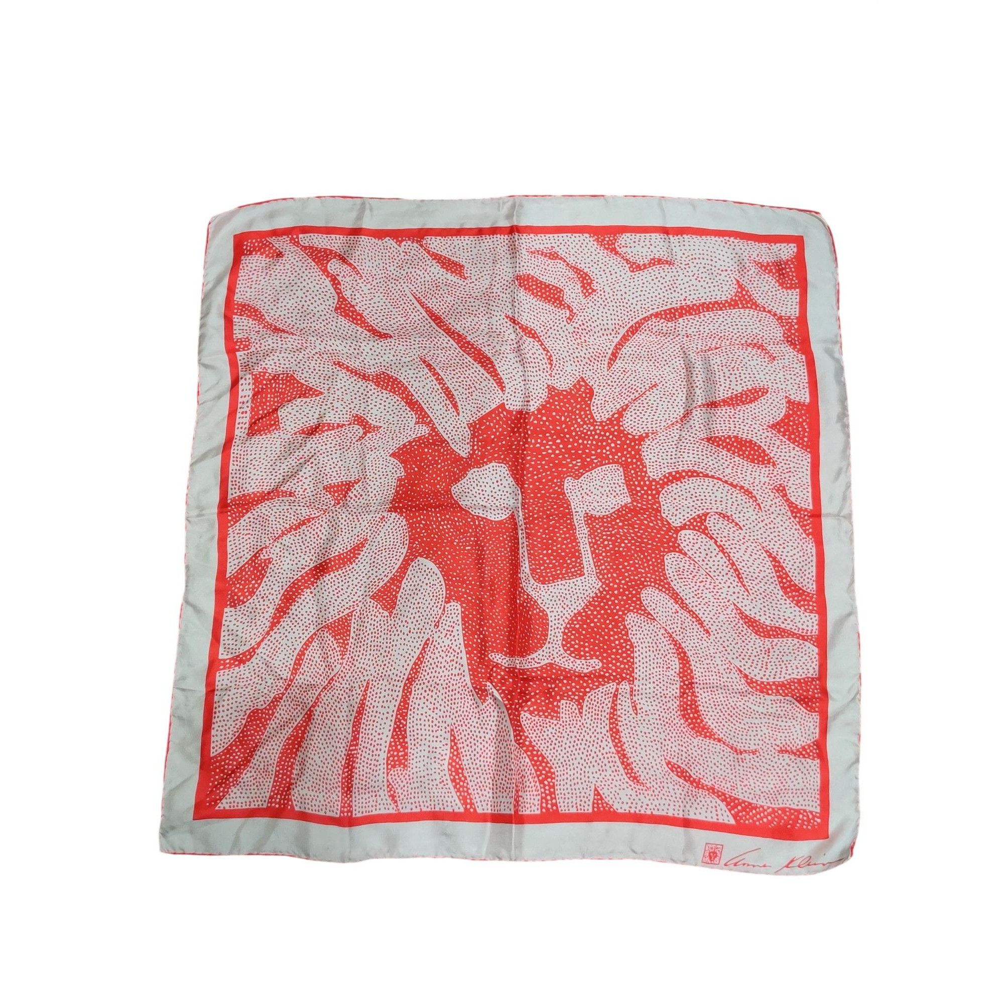 Anne Klein Anne Klein Womens Scarf Red Abstract Lion Square Lightweight Size ONE SIZE - 8 Thumbnail