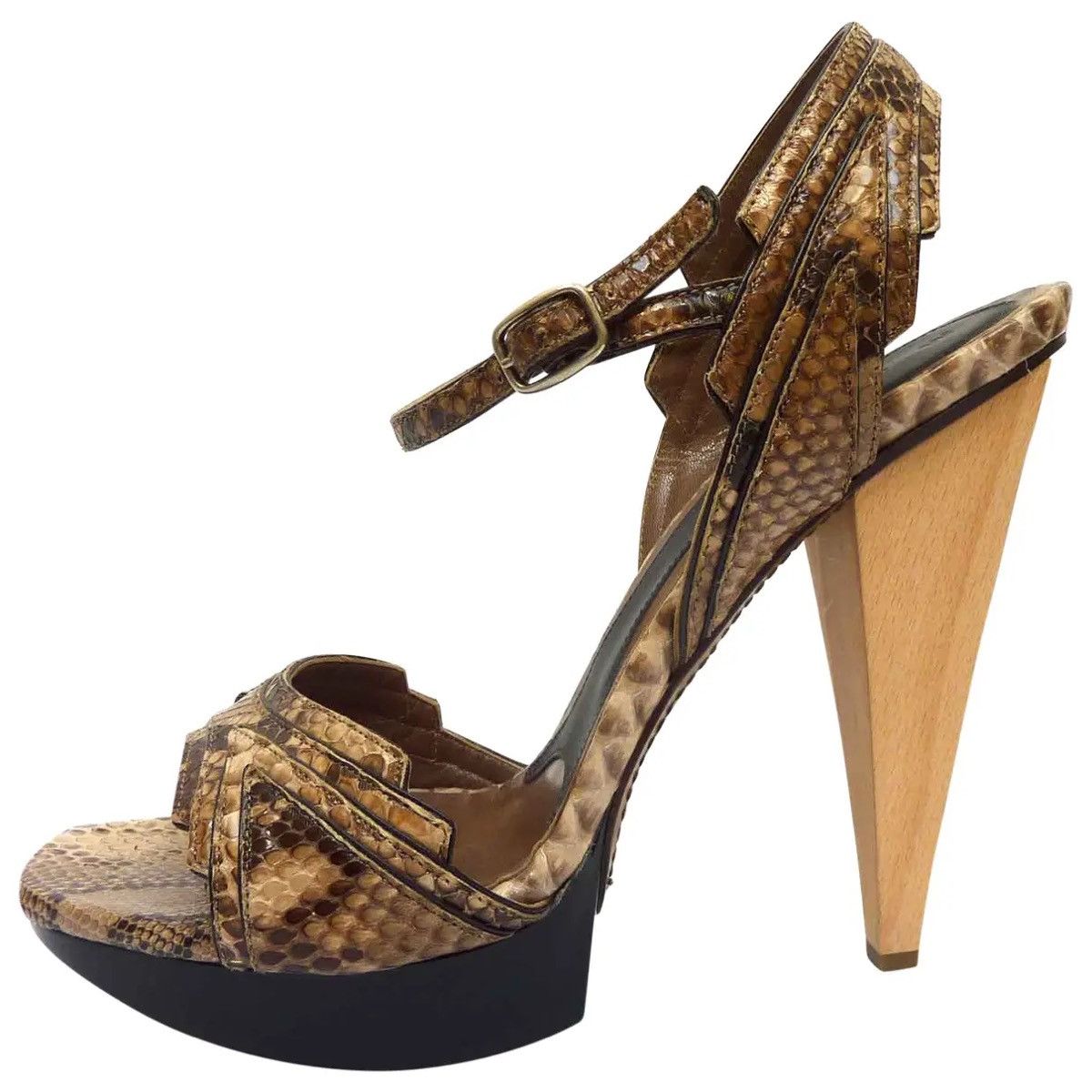 Marni Exotic pyton sandals Marni heels Size US 6 / IT 36 - 2 Thumbnail