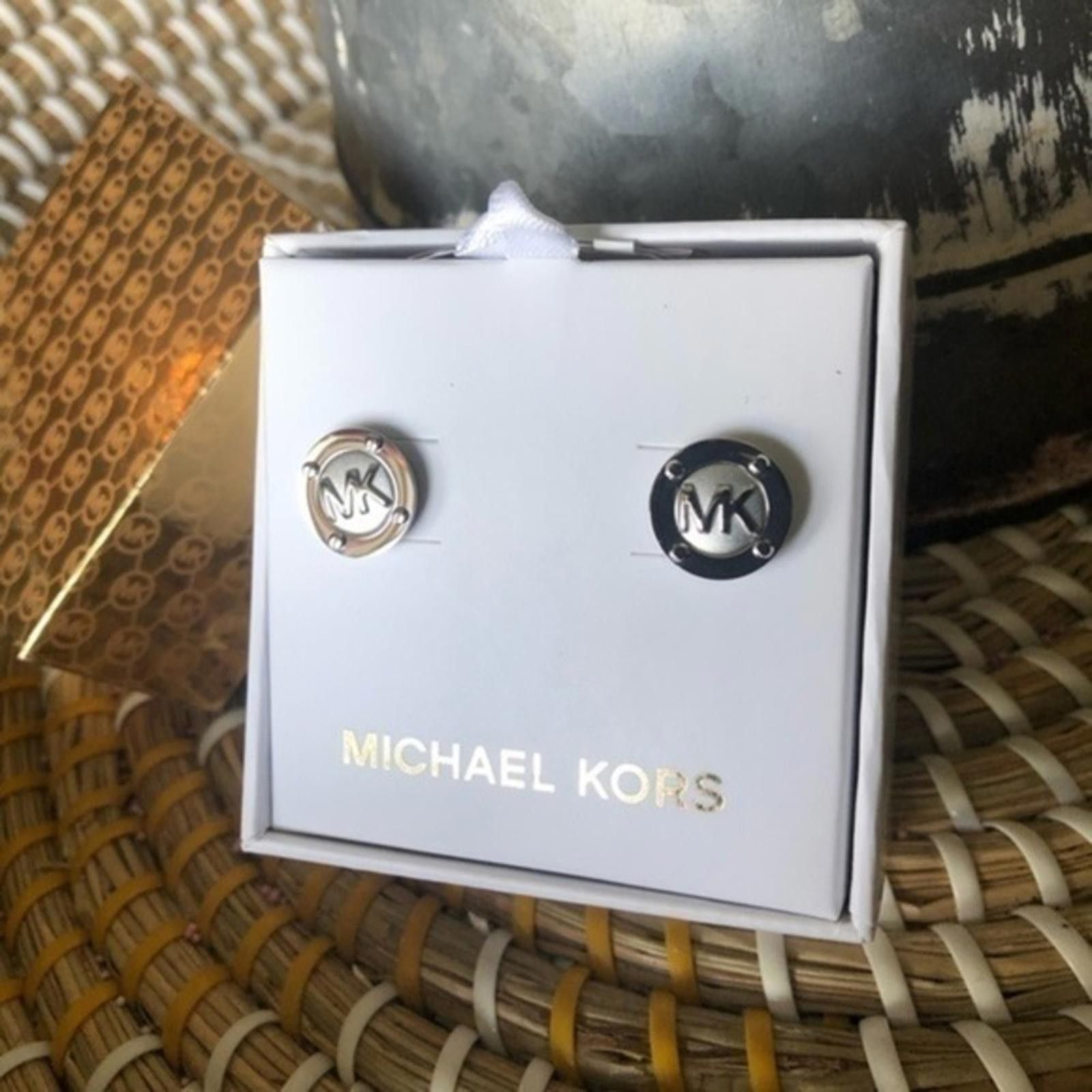 Michael Kors Michael Kors Silver MK Stud Earrings NWT Size ONE SIZE - 2 Thumbnail