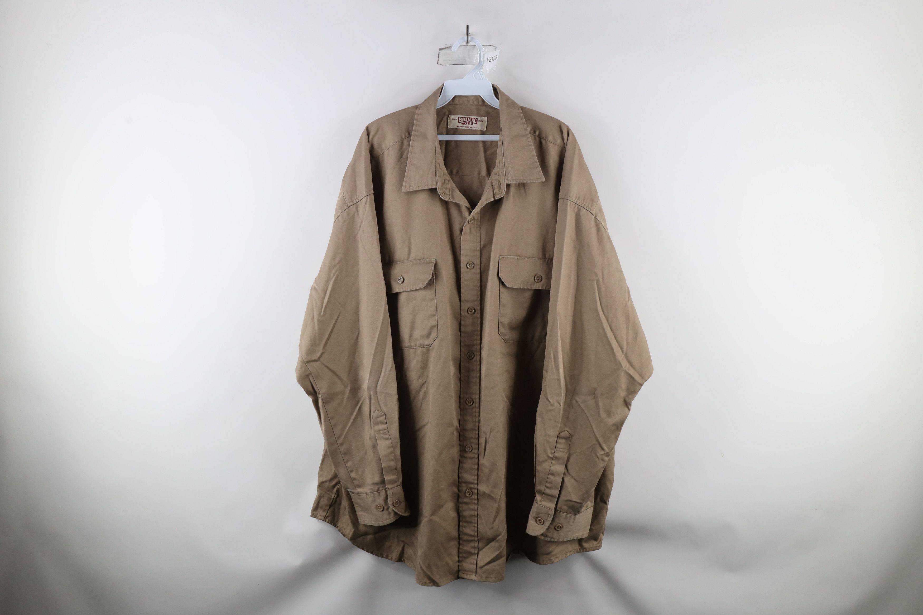 Vintage Vintage 90s Big Mac Workwear Collared Button Shirt Brown Size US XXL / EU 58 / 5 - 1 Thumbnail