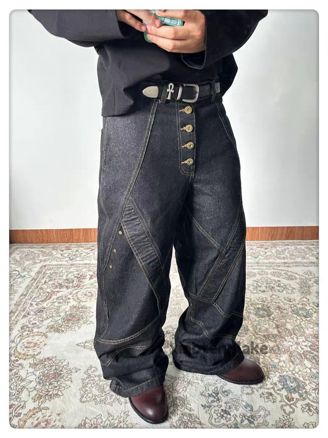 Jean ltx vintage loose baggy skate hiphop cargo flared jeans Size US 34 / EU 50 - 4 Thumbnail