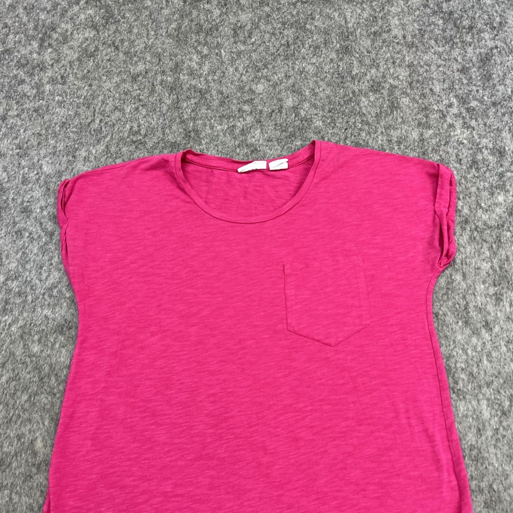 Pinko Sigrid Olsen Shirt Womens XS Pink Pocket Cap Sleeve Jersey Top Stretch Tee Size XS / US 0-2 / IT 36-38 - 5 Thumbnail