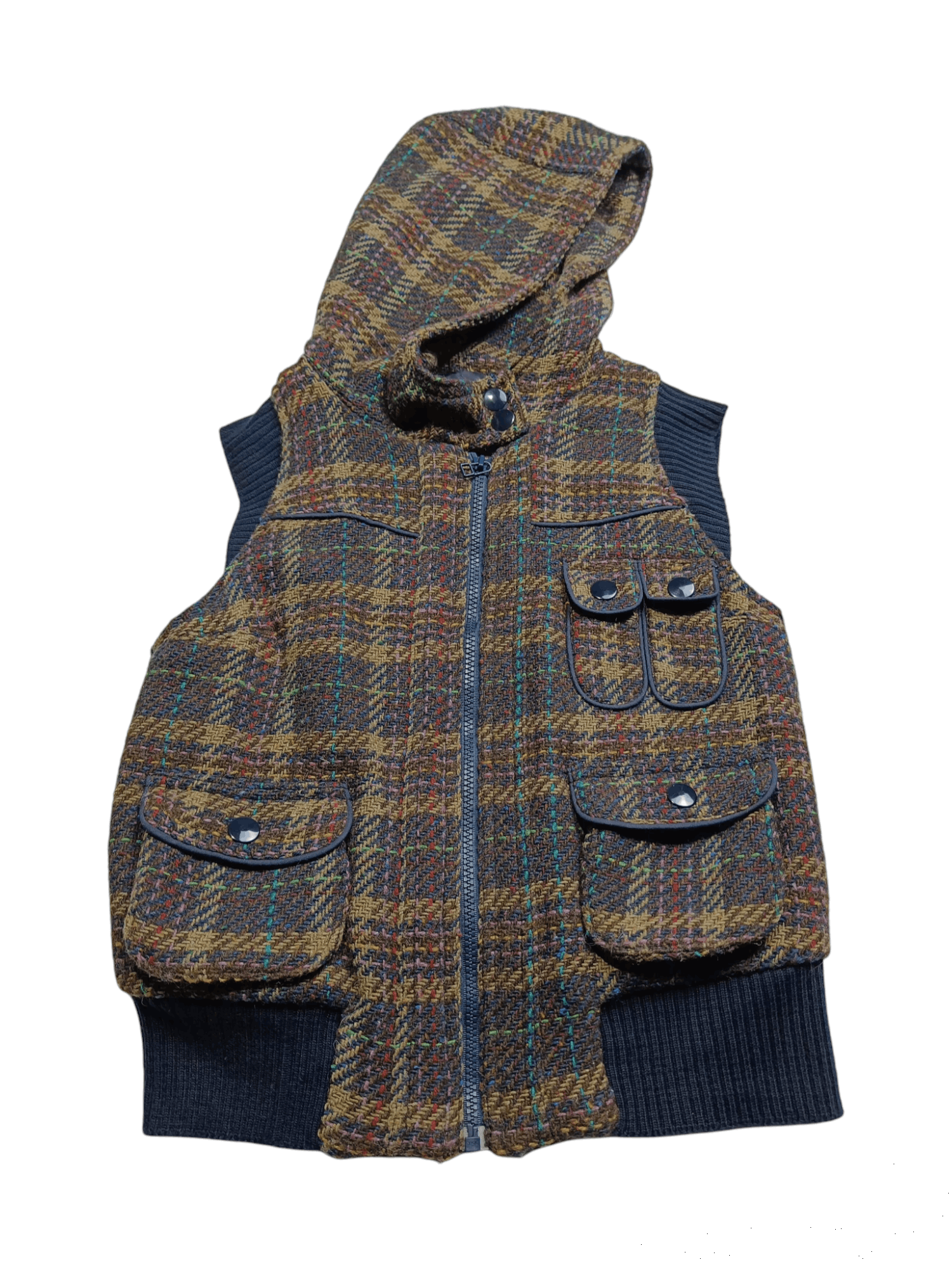 Zara Vintage ZARA Sleeveless Hoodie Coloured Knit Jacket Size US S / EU 44-46 / 1 - 2 Thumbnail