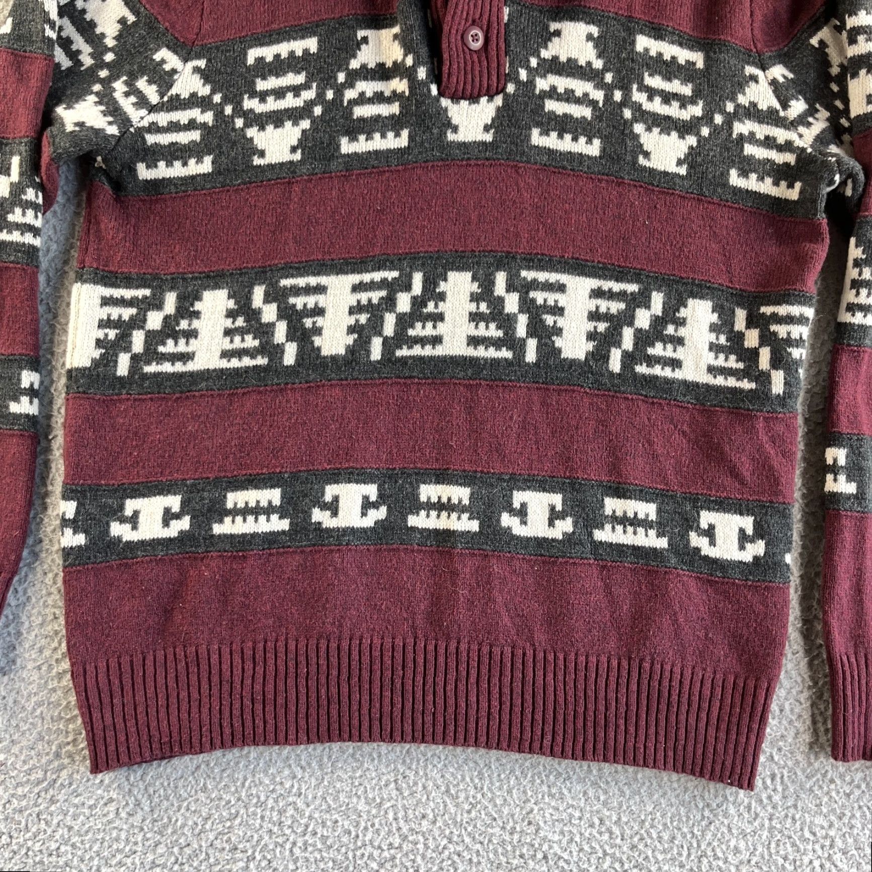 American Eagle Outfitters NEW American Eagle Outfitters Sweater Mens Extra Large Red Wool Aztec Southwestern Shawl Collar Pullover Knit Shirt? Size US XL / EU 56 / 4 - 5 Thumbnail