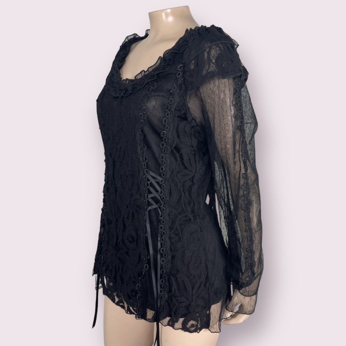Vintage NWT Pretty Angel Romantic Lace Top Size M / US 6-8 / IT 42-44 - 2 Thumbnail