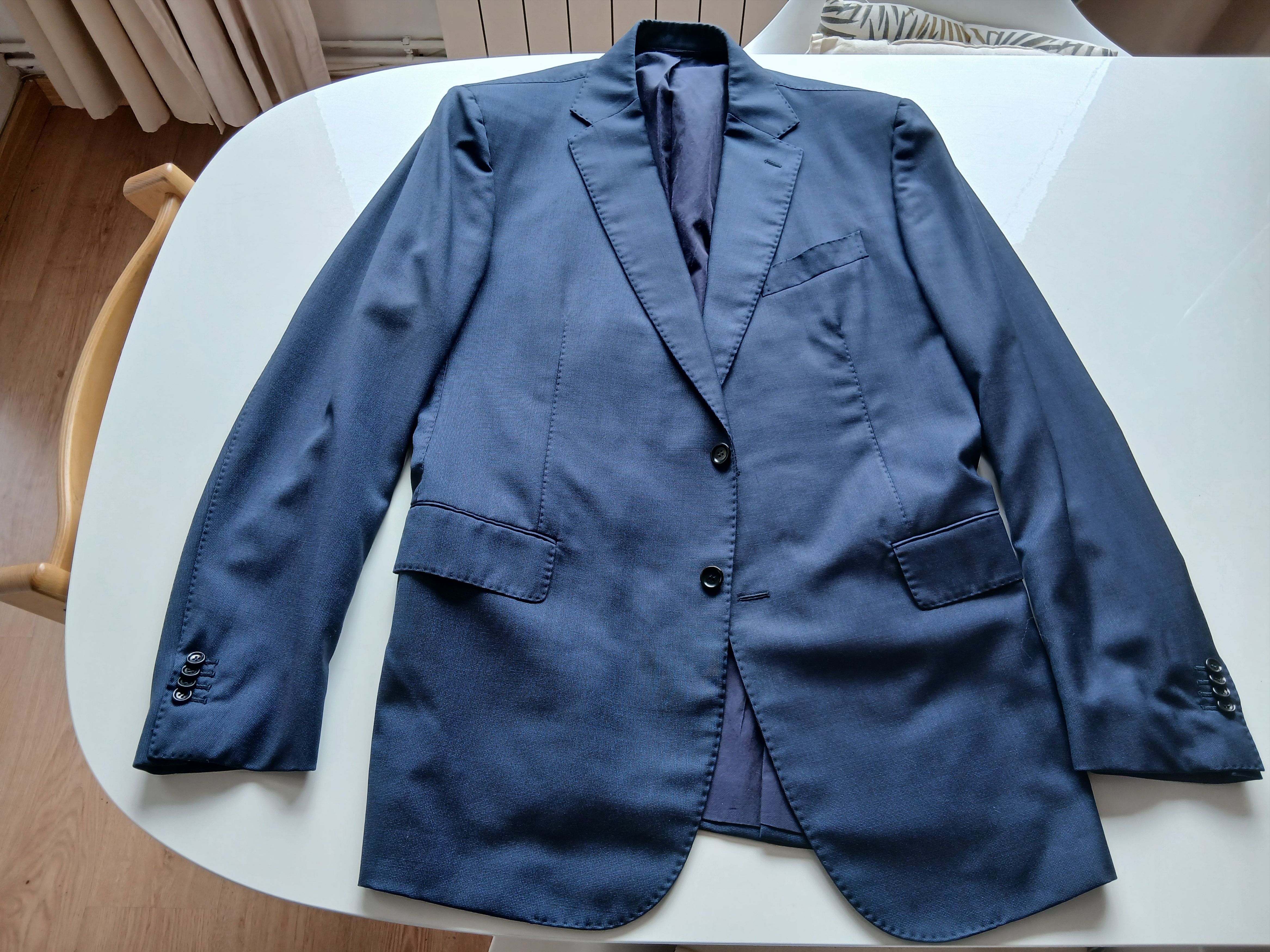 Stile Latino Stile Latino Napoli Blue Wool Silk Linen Blazer – EU 52/54 Size 52L - 1 Thumbnail