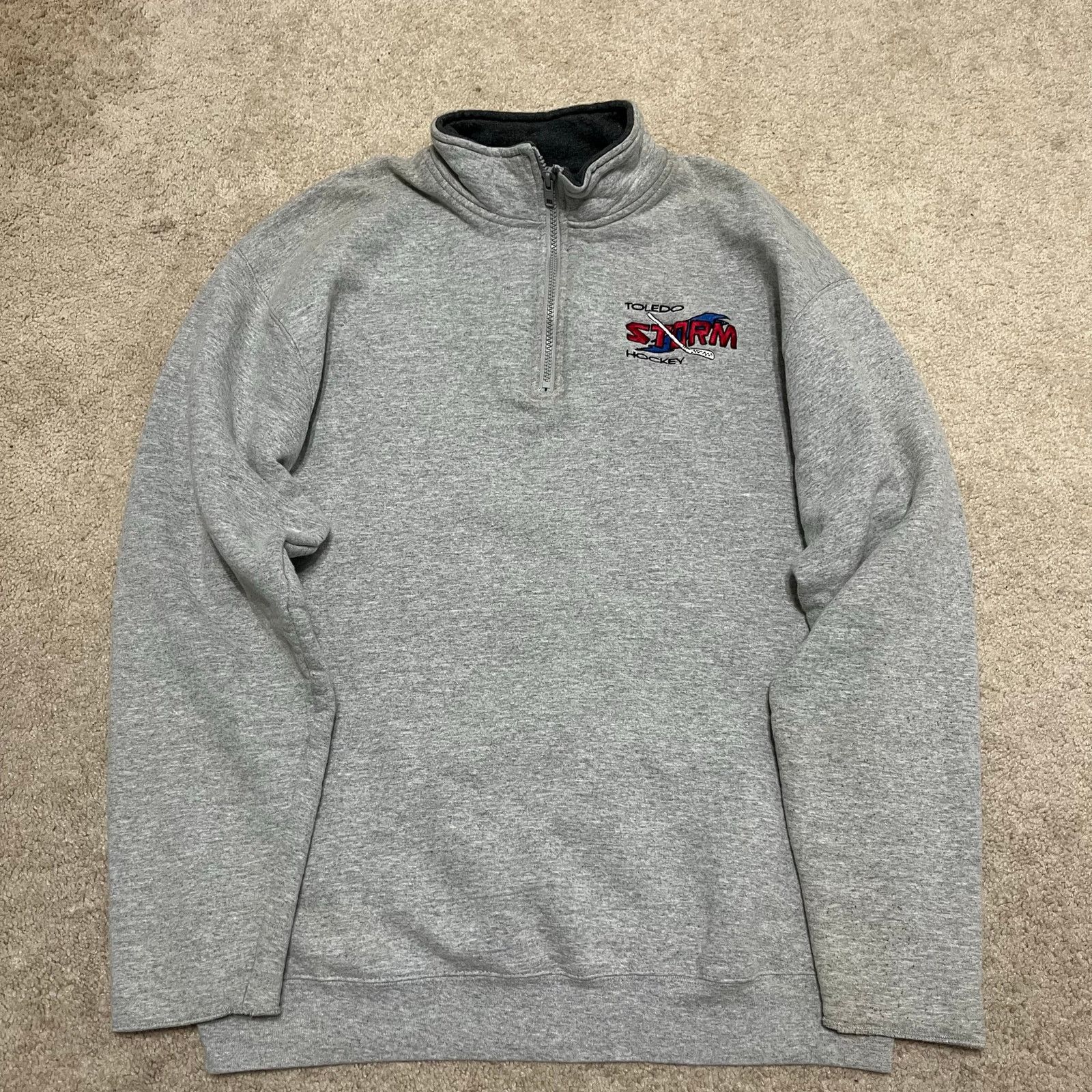 Fruit Of The Loom Toledo Storm Hockey Quarter Zip Pullover Grey Fleece XL Size US XL / EU 56 / 4 - 1 Thumbnail