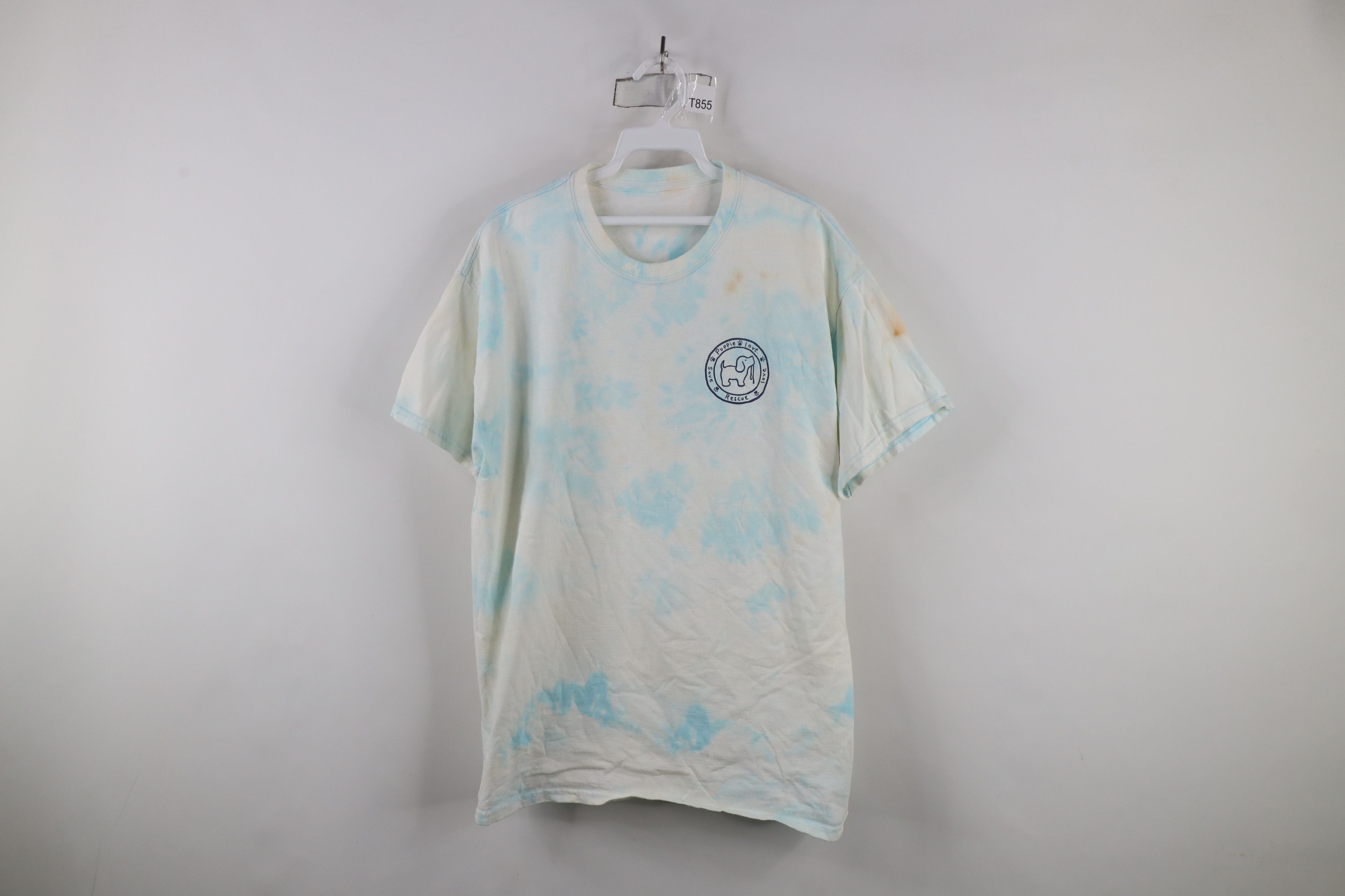 Vintage Vintage Y2K Streetwear Dog Puppy Acid Wash T-Shirt Cotton Size L / US 10 / IT 46 - 1 Thumbnail