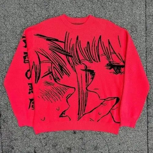 Japanese Brand Hip Hop Women Streetwear Harajuku Knitted Size ONE SIZE - 1 Thumbnail