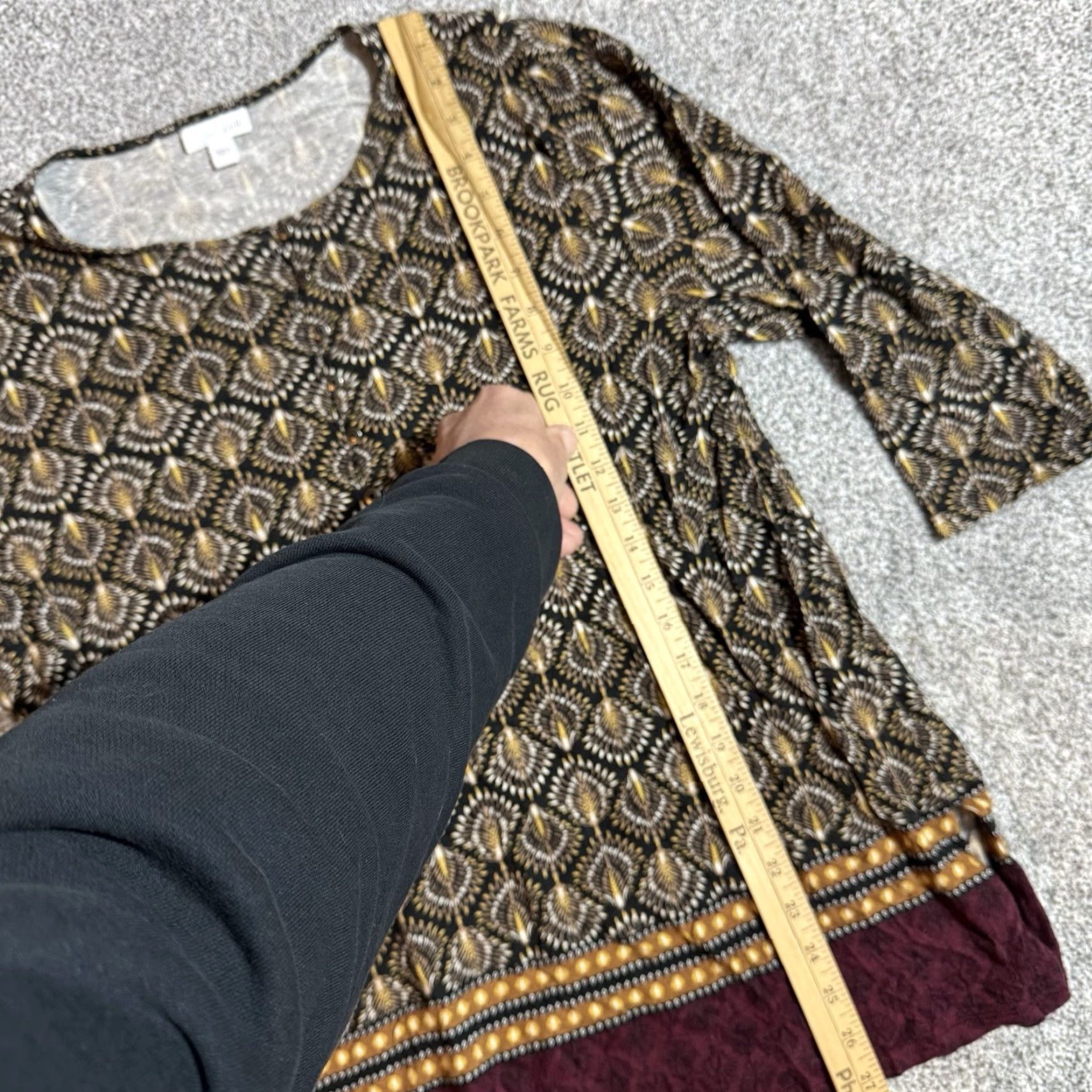 J. Jill J Jill Tunic Top Womens Large Lagenlook Geometric Boho Grandmacore Earthy Hippie Size L / US 10 / IT 46 - 2 Thumbnail