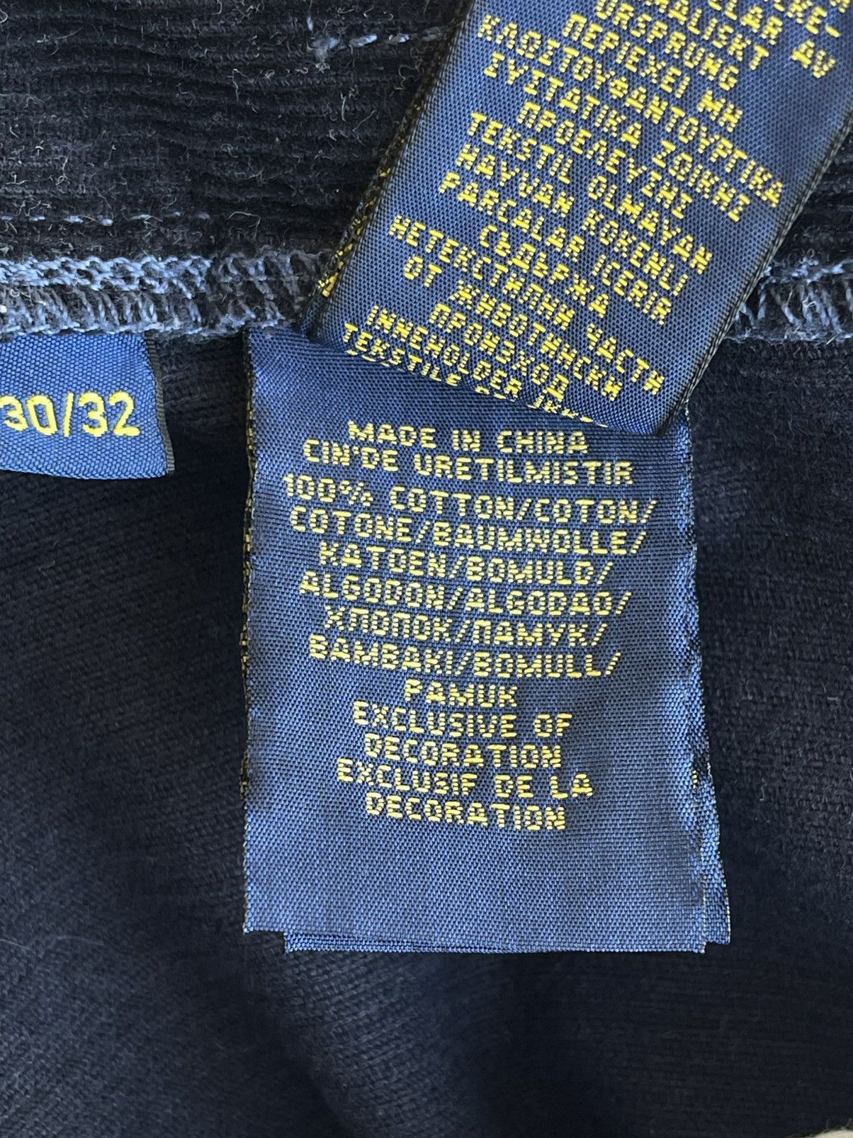 Polo Ralph Lauren PRL 381 Slim Straight Fit Corduroy 5 Pocket Jeans Pants Size US 30 / EU 46 - 14 Thumbnail