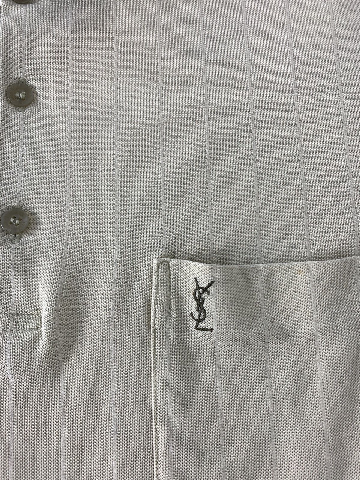 Yves Saint Laurent 90s Yves Saint Lauren Pour Homme Single Pocket Polo Tee Size US L / EU 52-54 / 3 - 5 Thumbnail