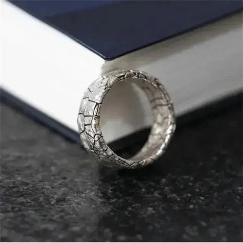 Ring Of Fire Cracked Stone Pattern Ring Size ONE SIZE - 1 Thumbnail