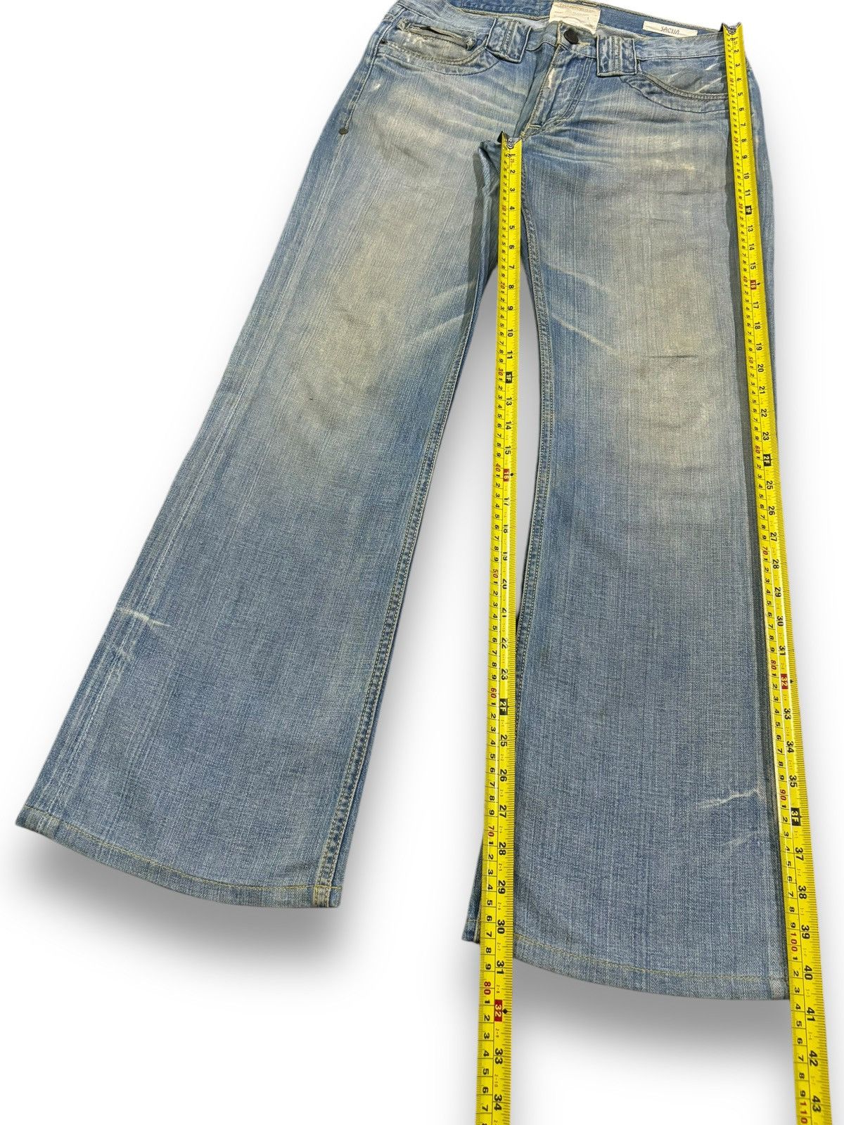 Tornado Mart Vintage Taverniti Sacha Mud Wash Flare Distressed Jeans Size US 32 / EU 48 - 16 Thumbnail