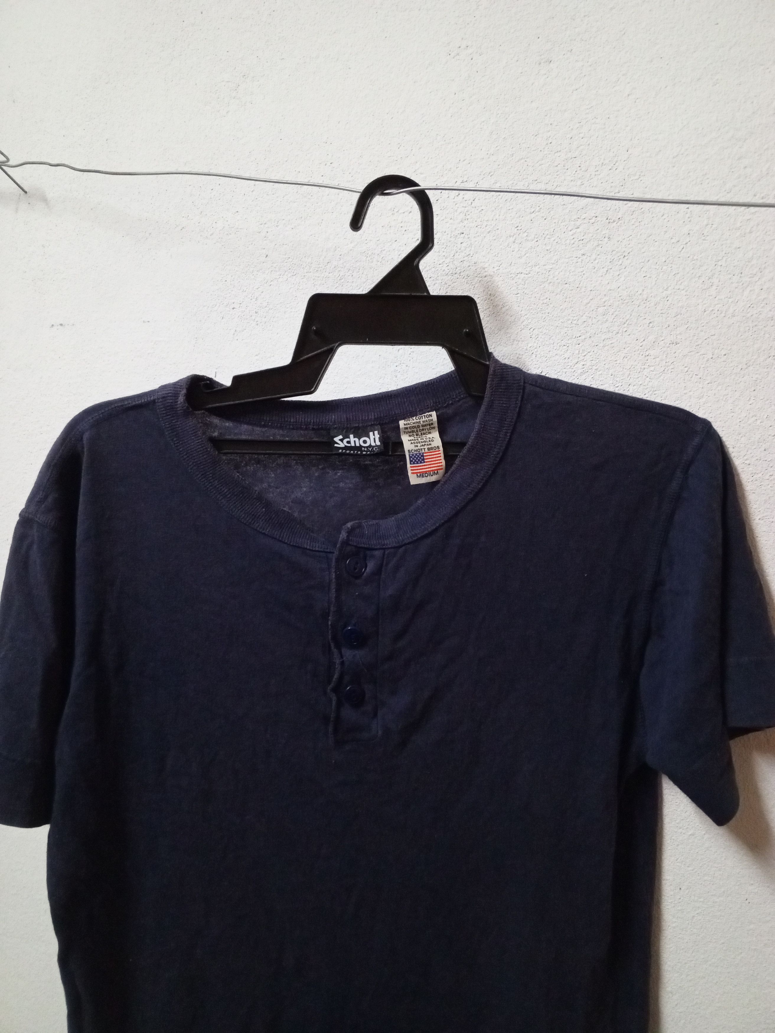Schott VTG SCHOTT PLAIN TSHIRT 3BUTTON Size US M / EU 48-50 / 2 - 4 Thumbnail