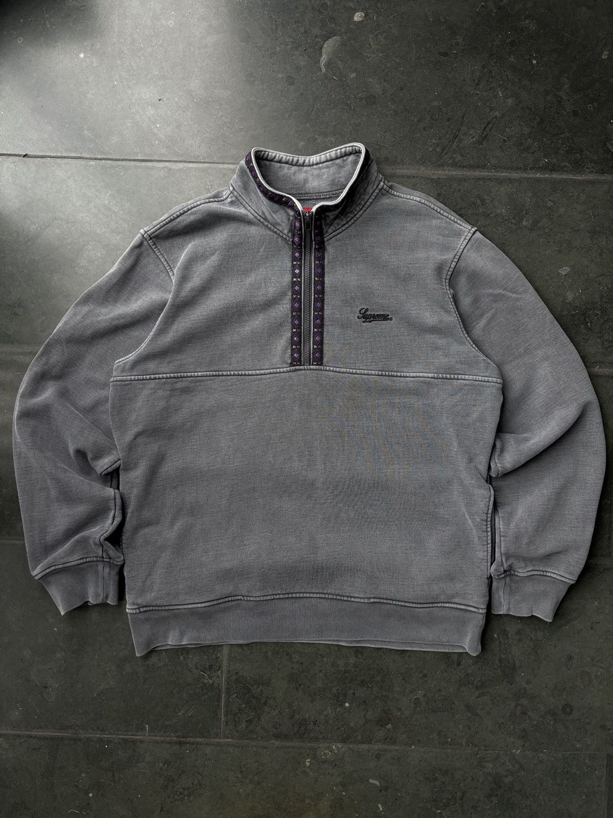 Supreme Overdyed Half Zip Sweatshirt (FW18) - $148