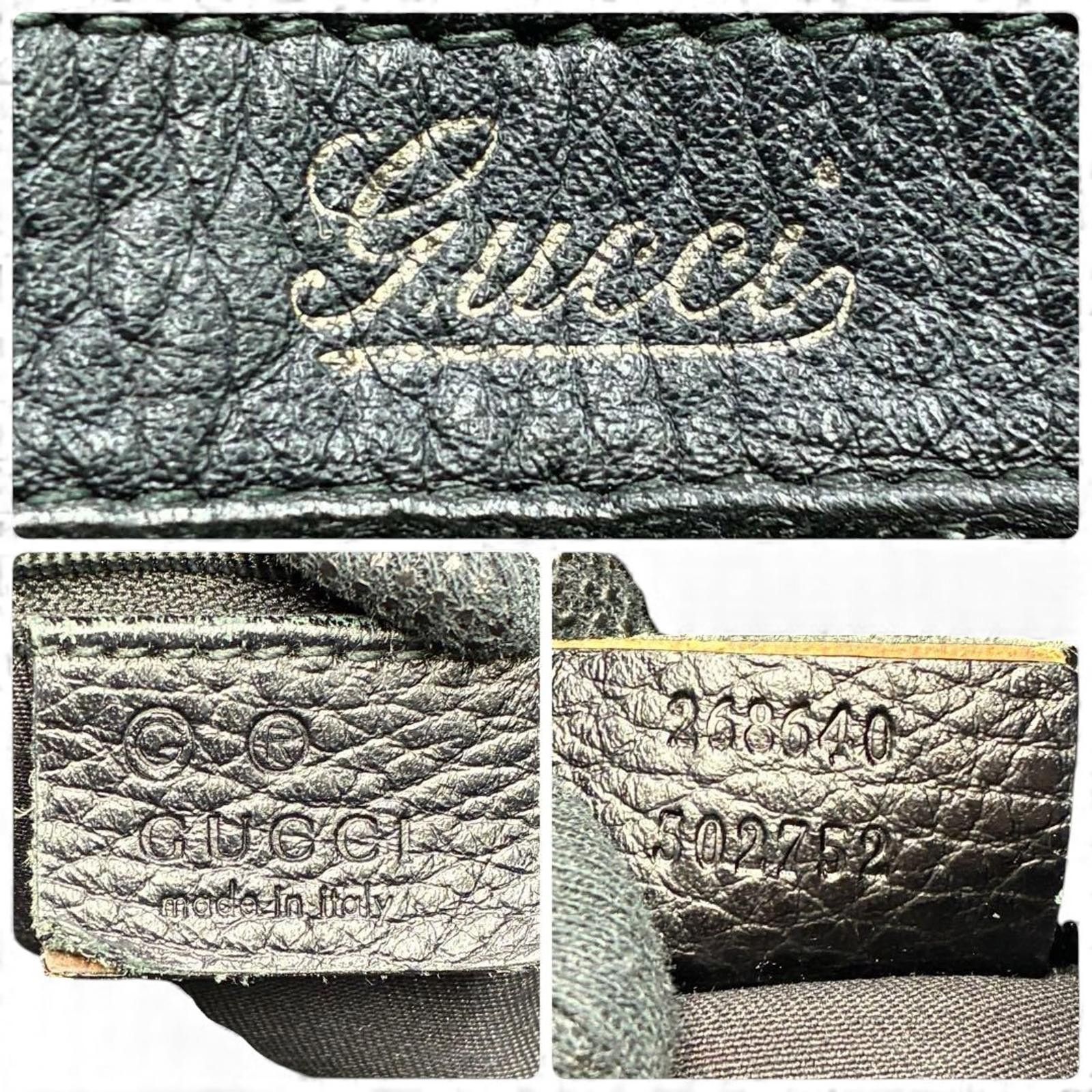 Gucci Gucci - Black Monogram Canvas Leather Trim Shoulder Bag Size ONE SIZE - 7 Thumbnail