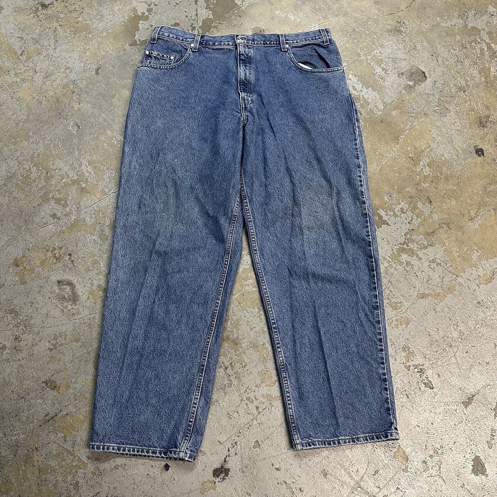 JNCO × Levi's × Vintage Vintage 90s Levi’s Silvertab Blue Baggy Denim Jeans 40x32 Size US 40 / EU 56 - 1 Thumbnail