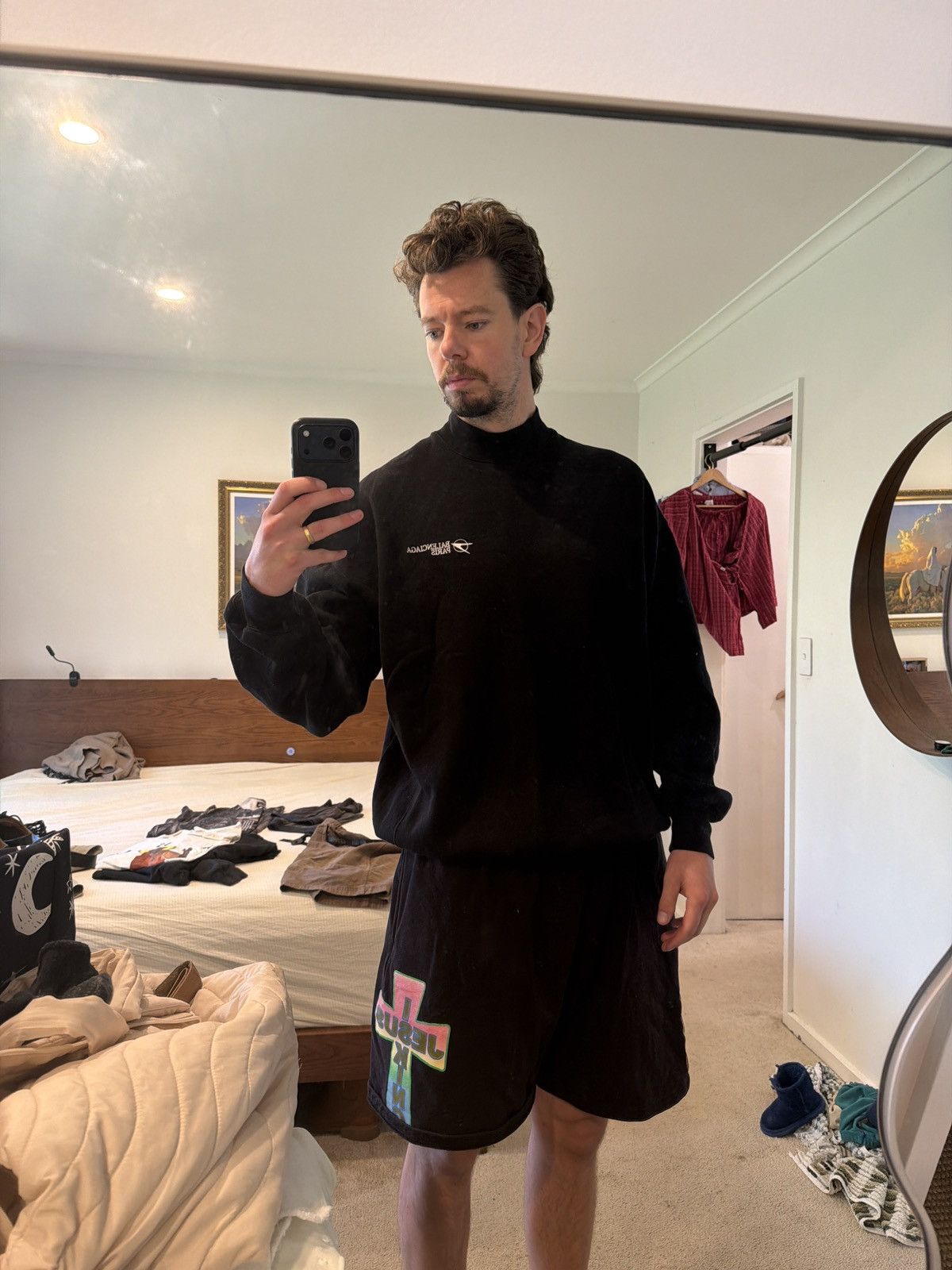 Balenciaga Balenciaga Paris Orbit Logo Sweatshirt Mock Neck Crew Neck Size US L / EU 52-54 / 3 - 8 Thumbnail