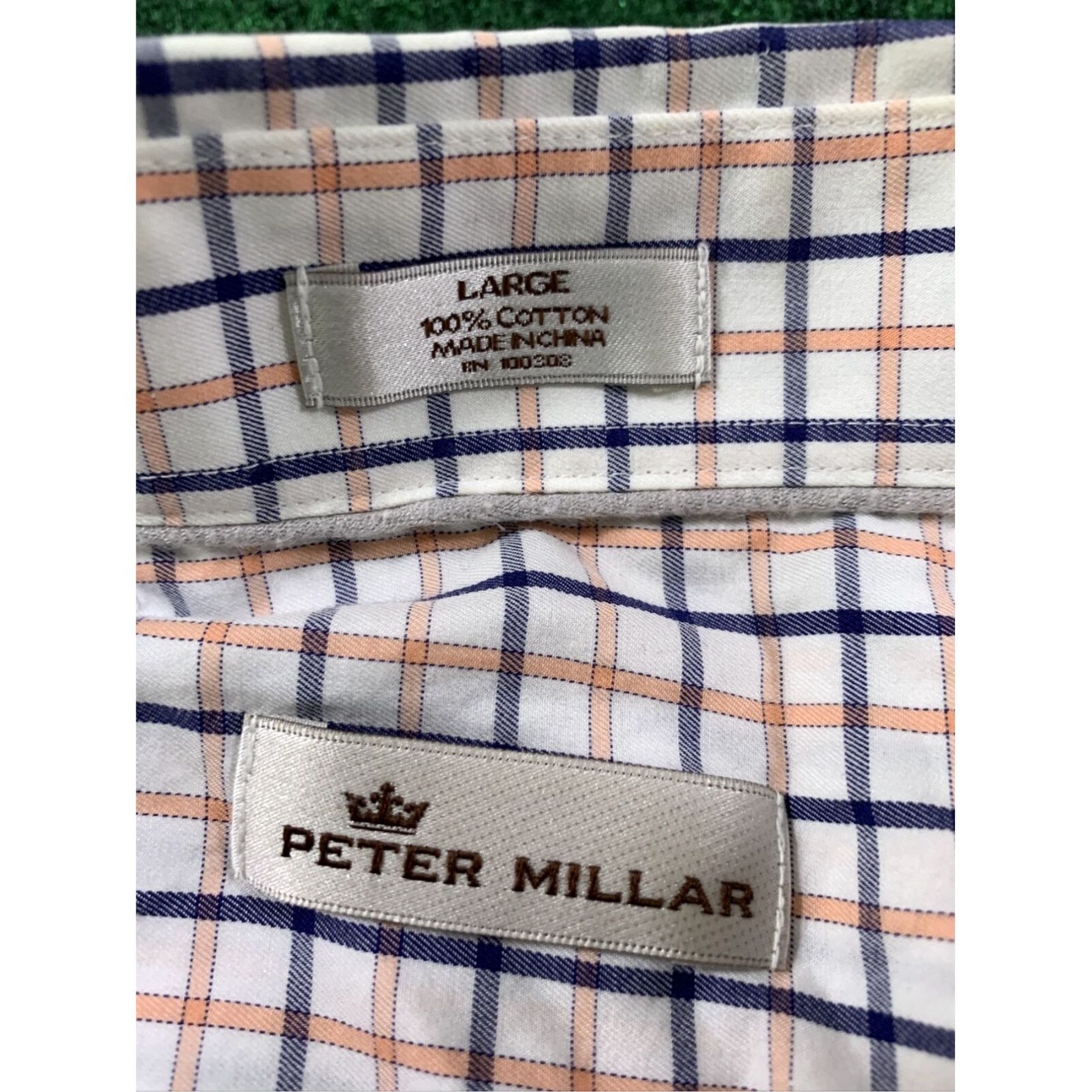 Peter Millar Peter Millar Mens Long sleeve Casual Button Shirt LARGE White Check w/ pocket Size US L / EU 52-54 / 3 - 2 Thumbnail
