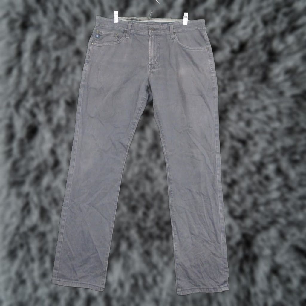 Vintage AG Adriano Goldschmied Jeans Mens 34 The Graduate Tailored Leg Straight Stretch Gray/Charcoal 5-Pocket Denim Size US 34 / EU 50 - 1 Thumbnail