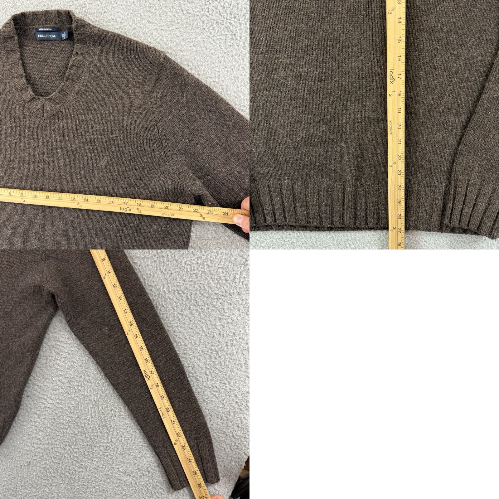 Nautica Nautica Sweater Mens Large Brown Merino Wool Blend Knit V Neck Long Sleeve Preppy Pullover Vintage: No Size US L / EU 52-54 / 3 - 8 Thumbnail