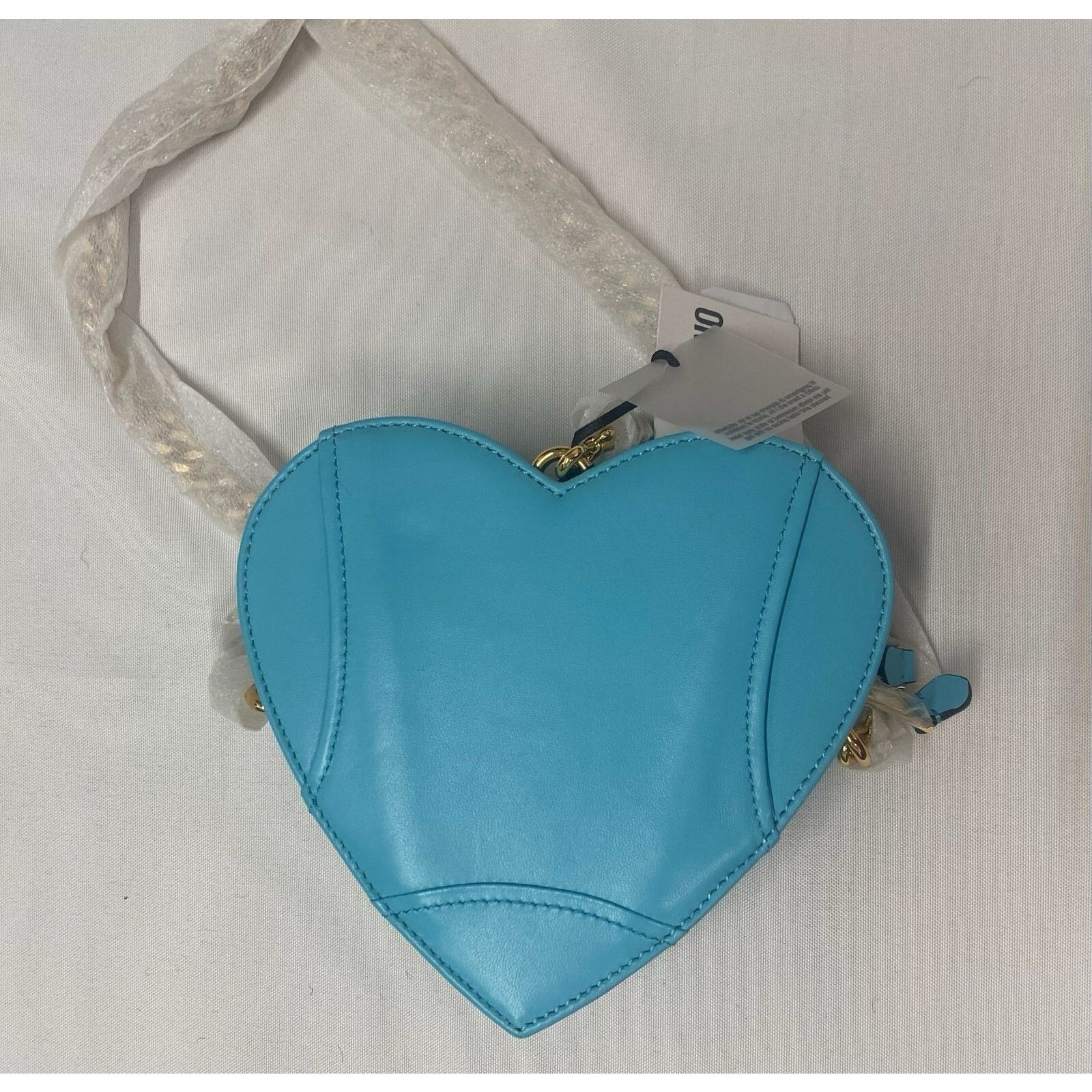 Moschino SS22 MOSCHINO Couture Jeremy Scott Turquoise Heart Biker Bag Size ONE SIZE - 8 Thumbnail