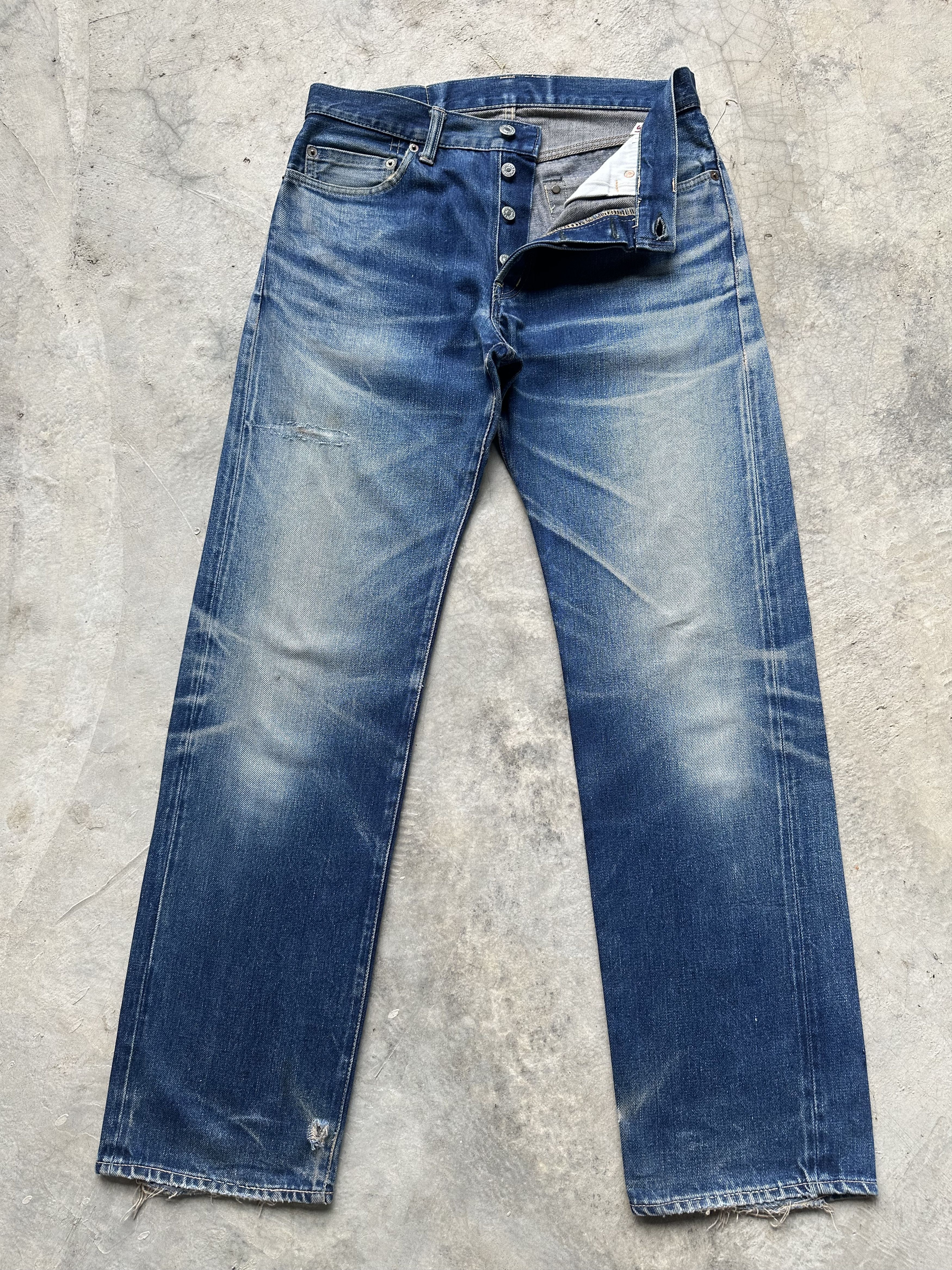 Warehouse Vintage Japanese Brand HR Market Distressed Selvedge Jeans Size US 31 - 4 Thumbnail