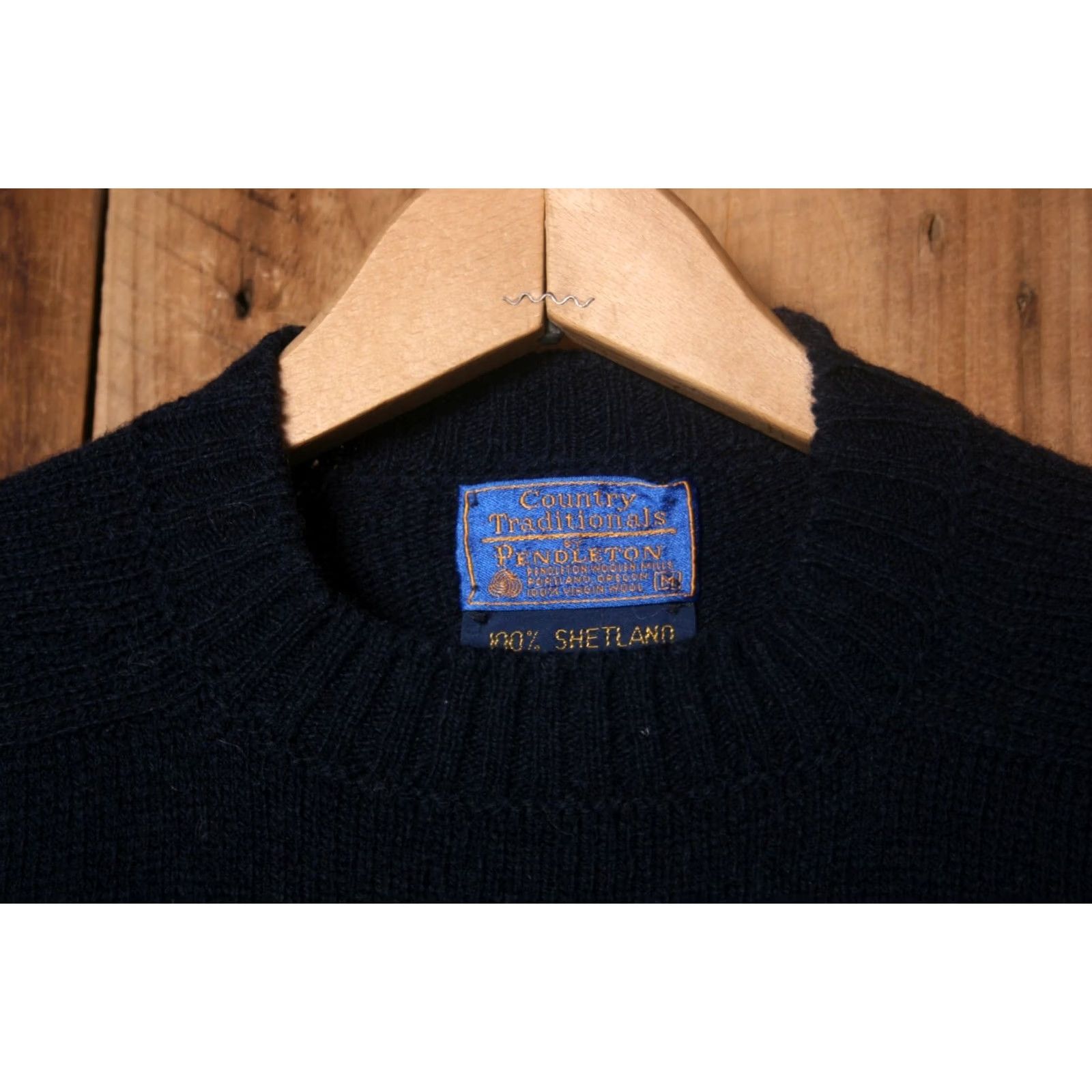 Pendleton VINTAGE Pendleton Navy Blue Wool Sweater Crew Neck M Mens Pullover USA Washable Shetland Wool Tag M 38" Chest 25.25" Length 34" Sleeves Blue Sized Size US M / EU 48-50 / 2 - 2 Thumbnail