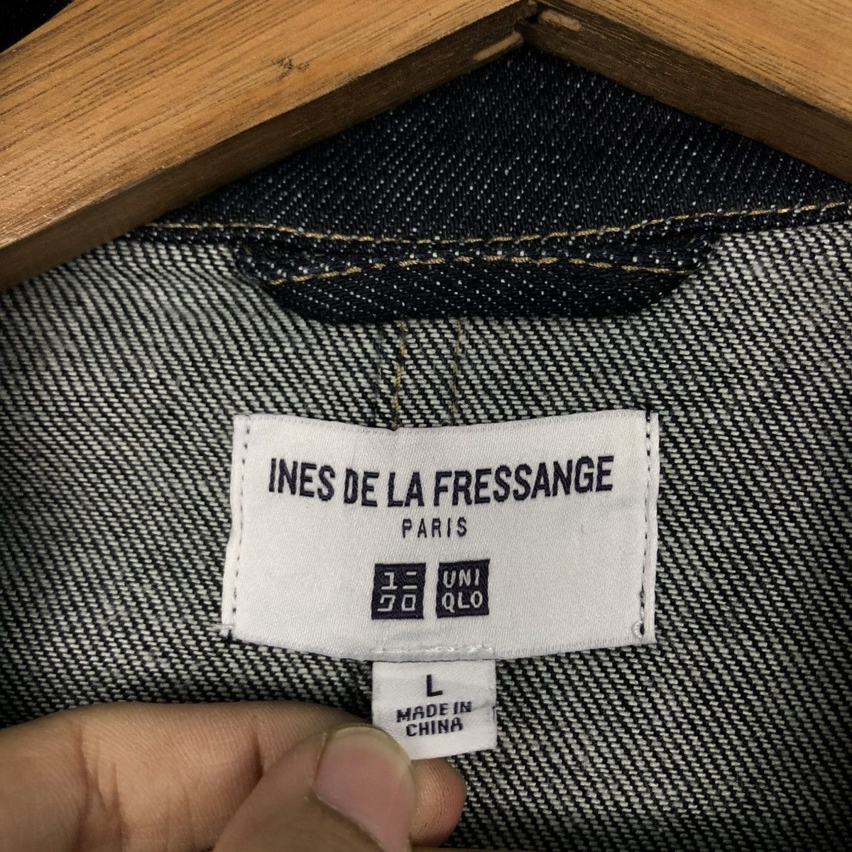 Japanese Brand 🔥VINTAGE DENIM JACKET BIKER UNIQLO INES DE LA FRESSANGE Size US L / EU 52-54 / 3 - 19 Thumbnail