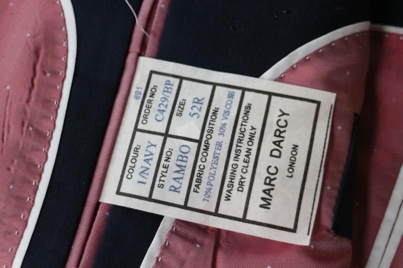Other Marc Darcy Navy 3-Piece Suit Size 52R Size 52R - 7 Thumbnail