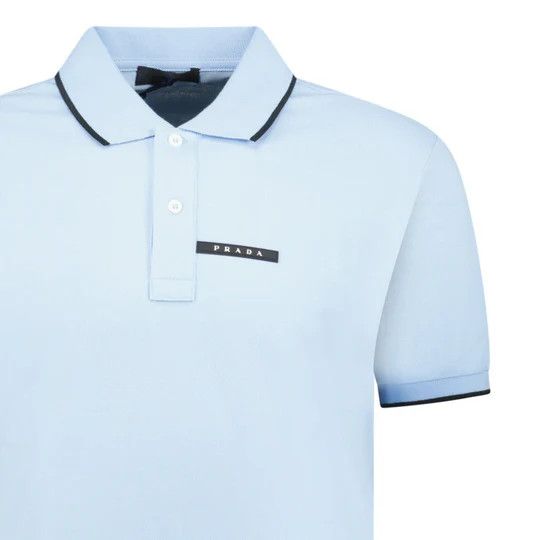 Prada o1mt1gz0924 Short Sleeve Polo Shirt in Pale Blue Size US XS / EU 42 / 0 - 2 Thumbnail