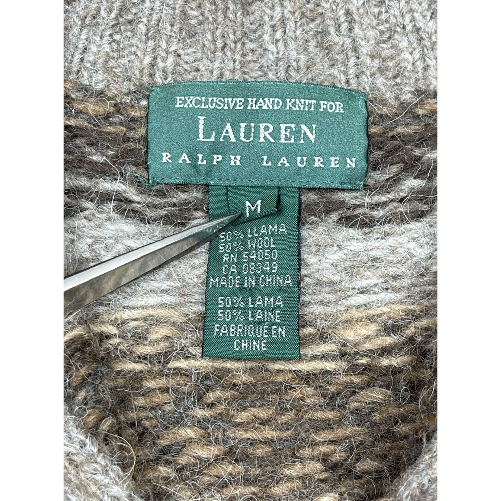 Ralph Lauren VINTAGE Ralph Lauren RL Women's Aztec Cardigan Sweater Zip Mock Neck Heavyweight M Brown Size M / US 6-8 / IT 42-44 - 3 Thumbnail