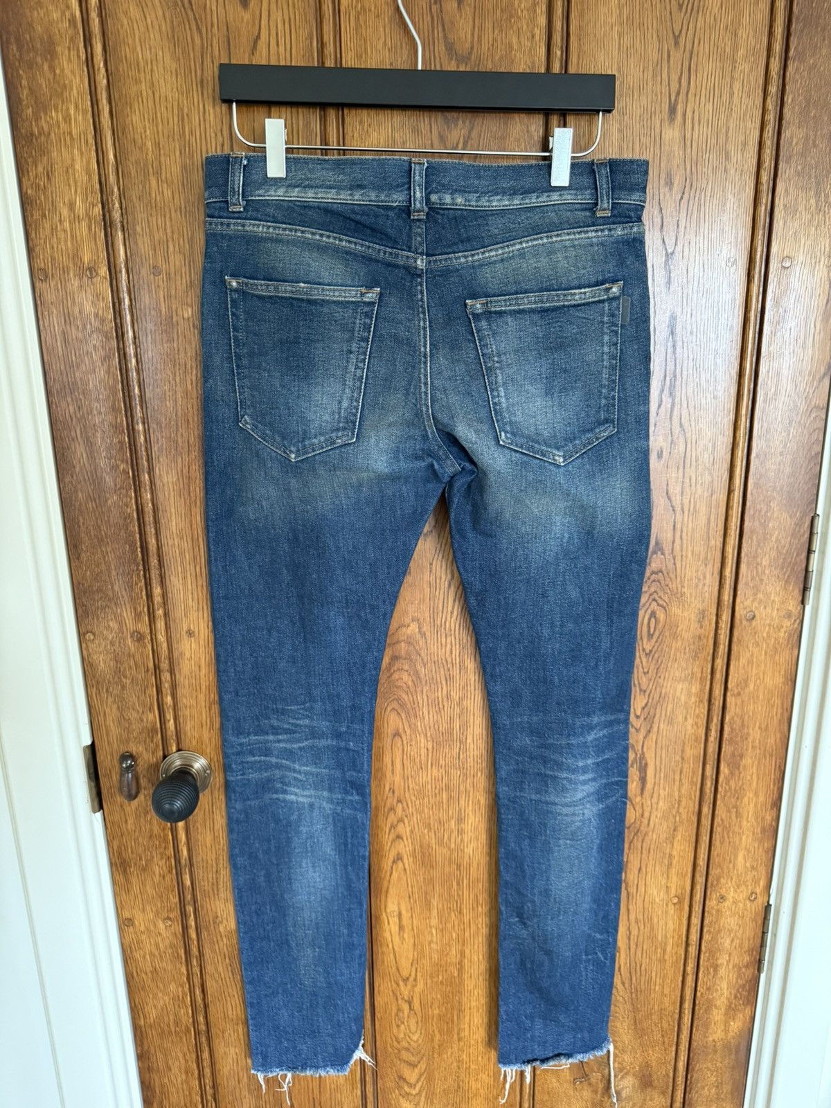 Saint Laurent Paris SS20 Saint Laurent raw hem crash denim Jeans d03 skinny slim Size US 30 / EU 46 - 19 Thumbnail