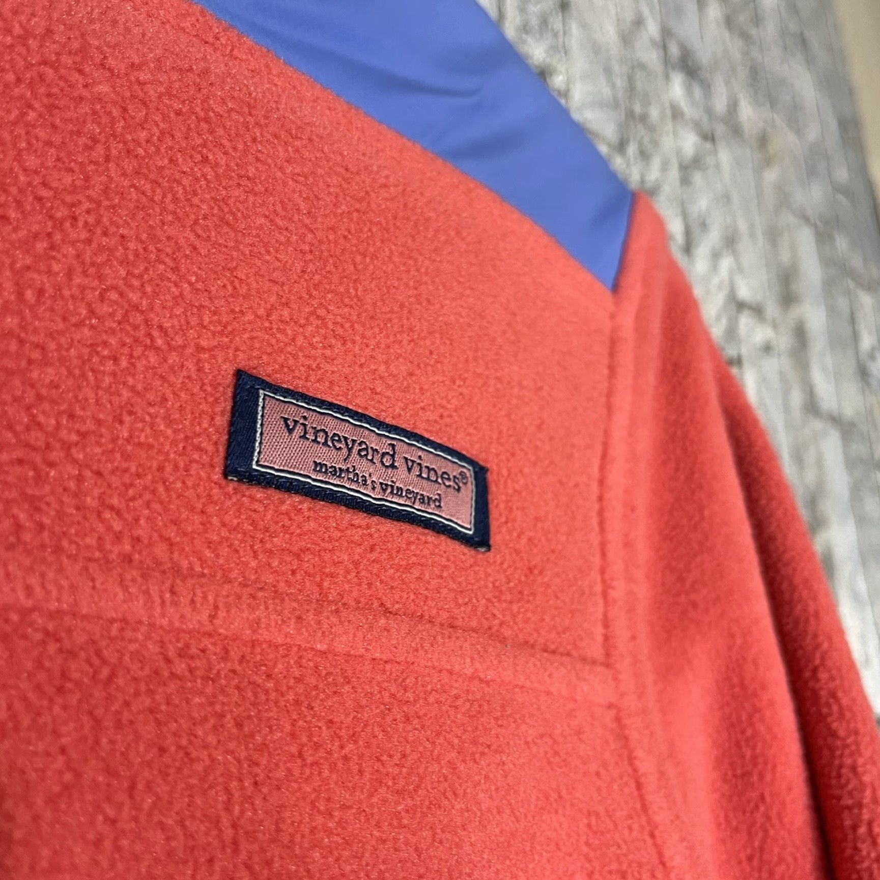 Vineyard Vines Vineyard Vines Lightweight Orange Blue Fleece Pullover Raglan Sleeve Quarter Zip Women's M Pullover Size M / US 6-8 / IT 42-44 - 2 Thumbnail