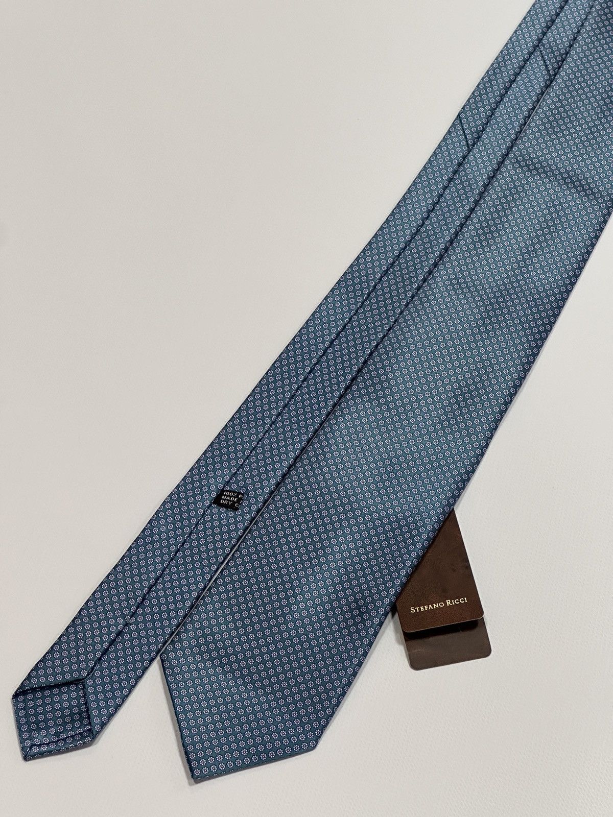 Designer × Stefano Ricci Stefano Ricci Beautiful Flower Blue Contrast Luxury Tie Size ONE SIZE - 1 Thumbnail